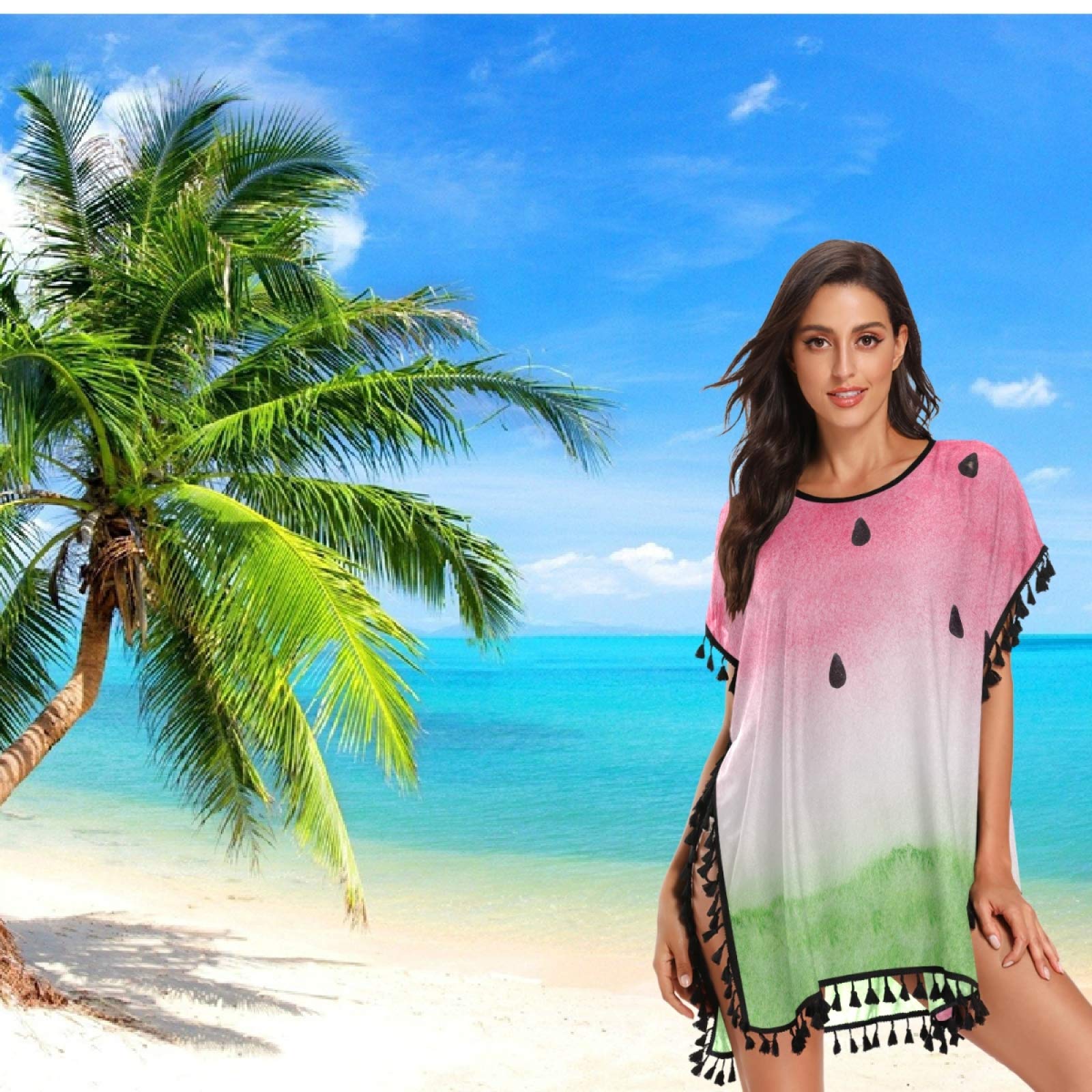 Stylish Women's Chiffon Tassel Bikini Cover Up - Lightweight Beach Swimwear Coverup for Pool, Vacation & Summer Outfits