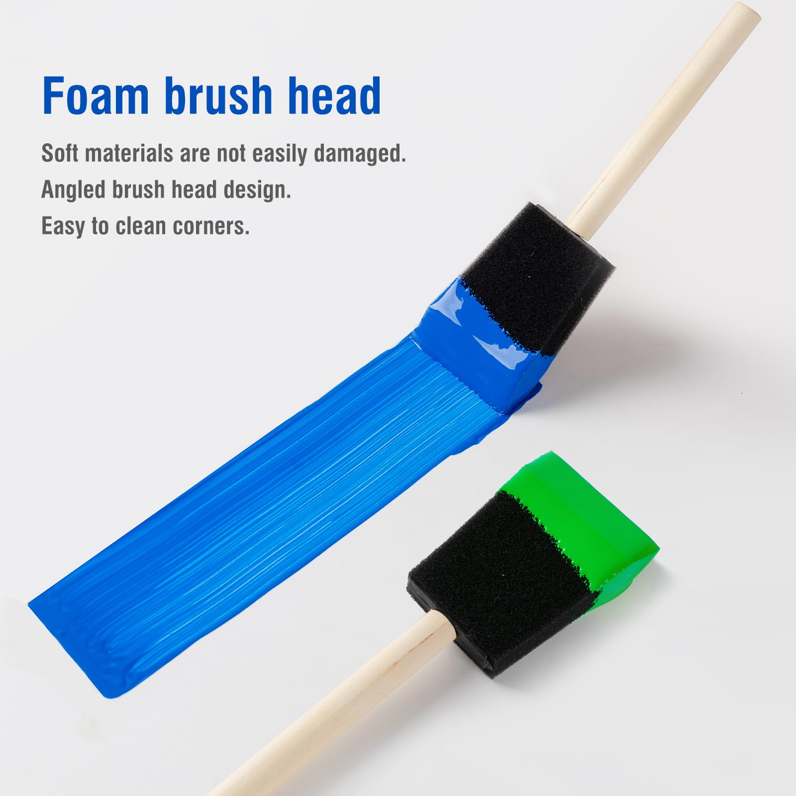 YiBaiBrush - 20 Pack 2 Inch Foam Paint Brushes for Painting, Staining & Crafts | High-Quality Sponge Brushes for DIY, Home Decor & Art Projects