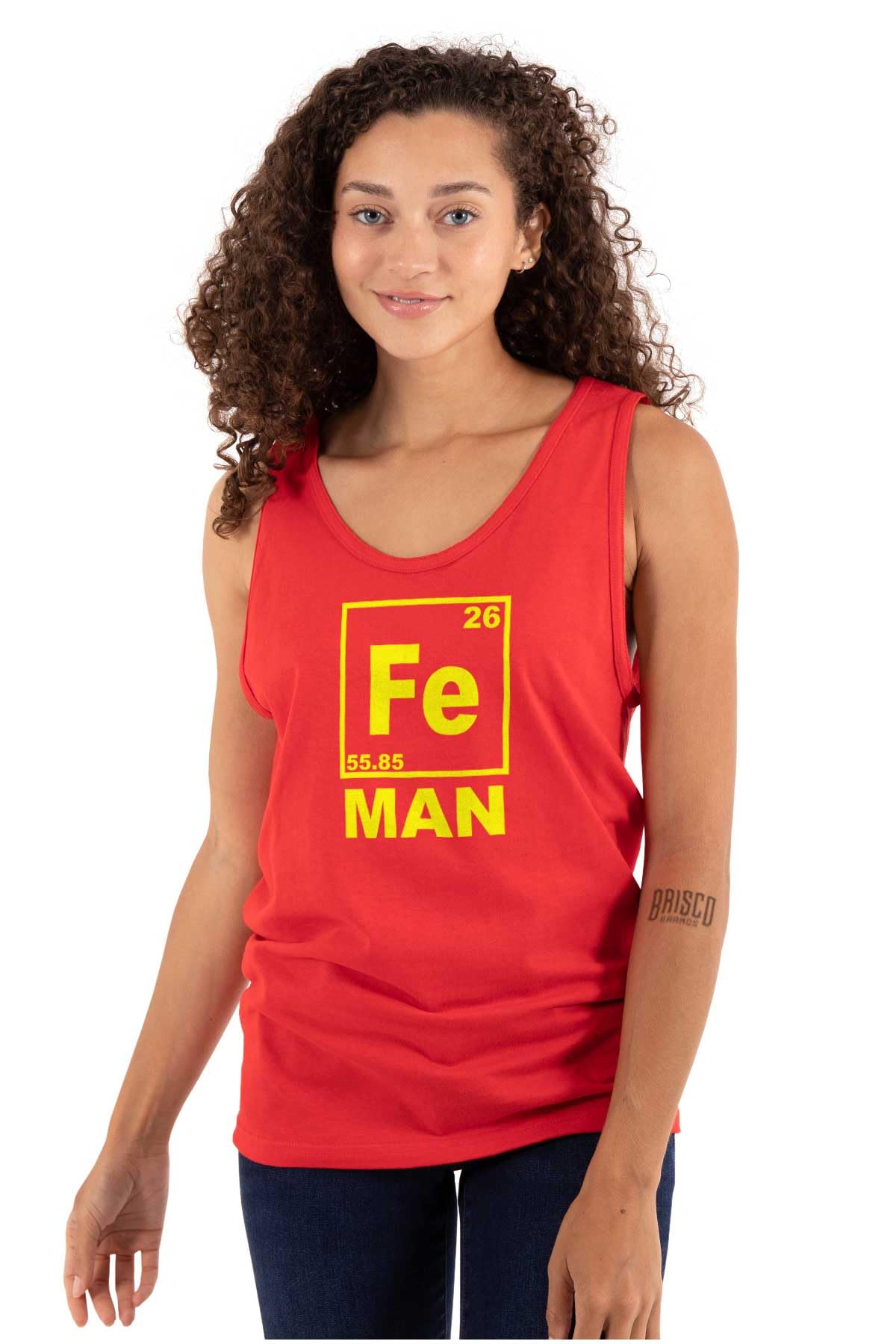 Fe Iron Science Elements Superhero Graphic Tank Top - Sleeveless Muscle Tee for Men | Perfect for Gym, Workouts & Science Lovers
