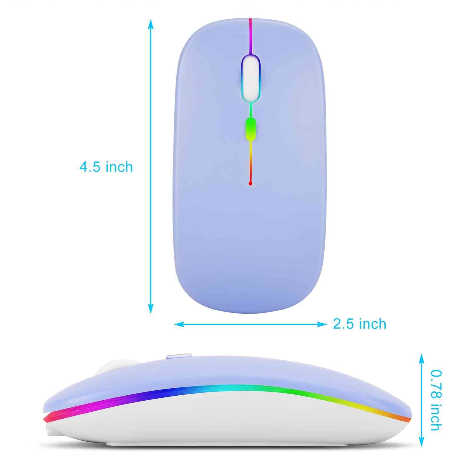 UrbanX 2.4GHz Bluetooth Wireless Mouse - Rechargeable LED Computer Mouse for Motorola Edge 30 Pro, Compatible with TV, Laptop, PC, Mac, iPad Pro, Tablet & Android Devices (Lavender Purple) - Perfect for Office Work, Gaming & Home Entertainment