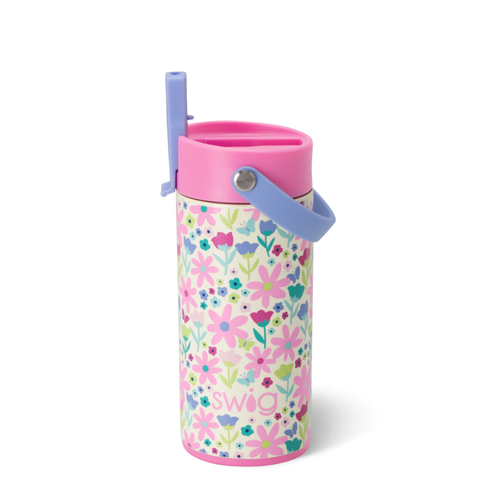 Flower Power Flip + Sip Slim Tumbler 12oz Insulated Stainless Steel Travel Mug - Perfect for Coffee, Tea & Cold Drinks On-The-Go