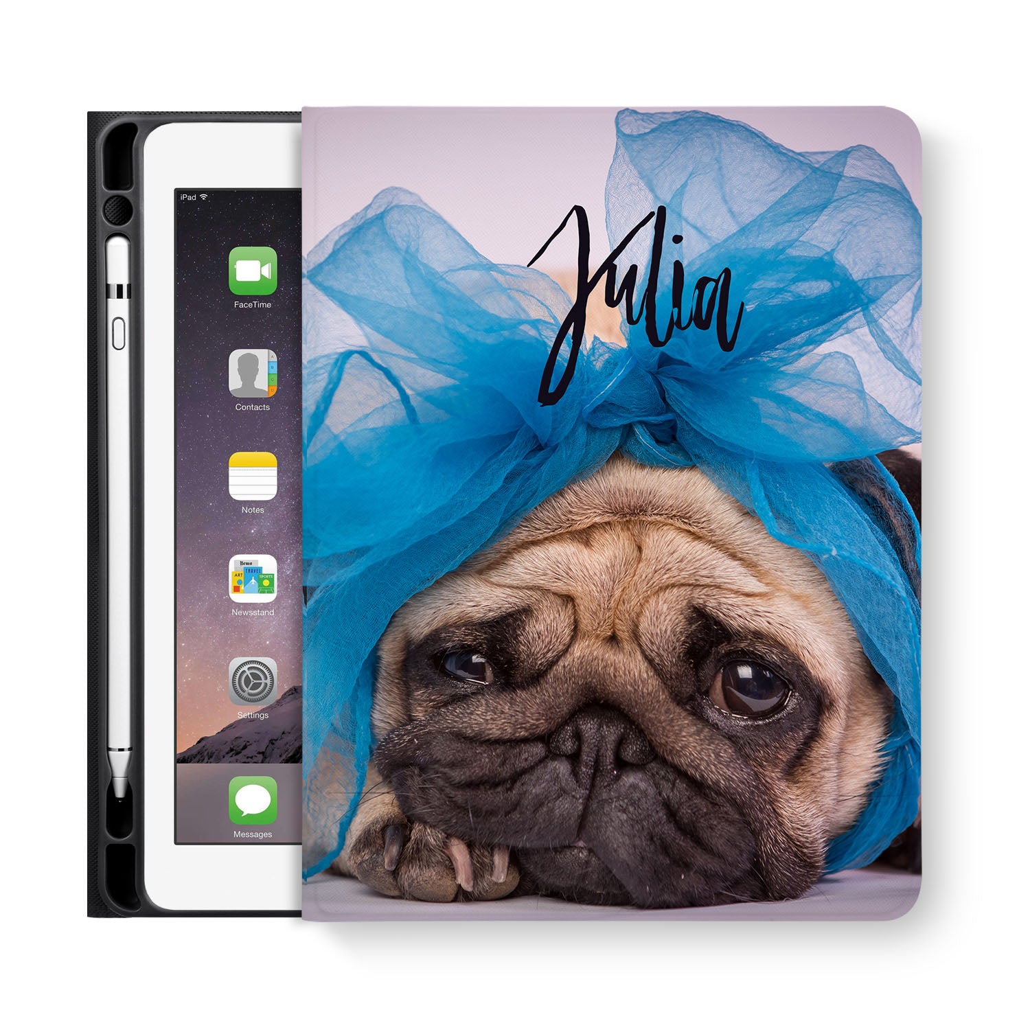 Premium iPad Folio Case with Dog Pattern - Slim Protective Cover for iPad 7th/8th Gen, iPad Air 3rd Gen | Perfect for Work, School & Travel Accessories