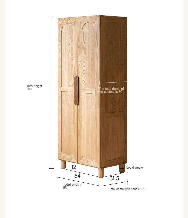 Solid Oak Wood Kids Wardrobe - Durable & Stylish Storage for Bedroom, Nursery, or Playroom Organization