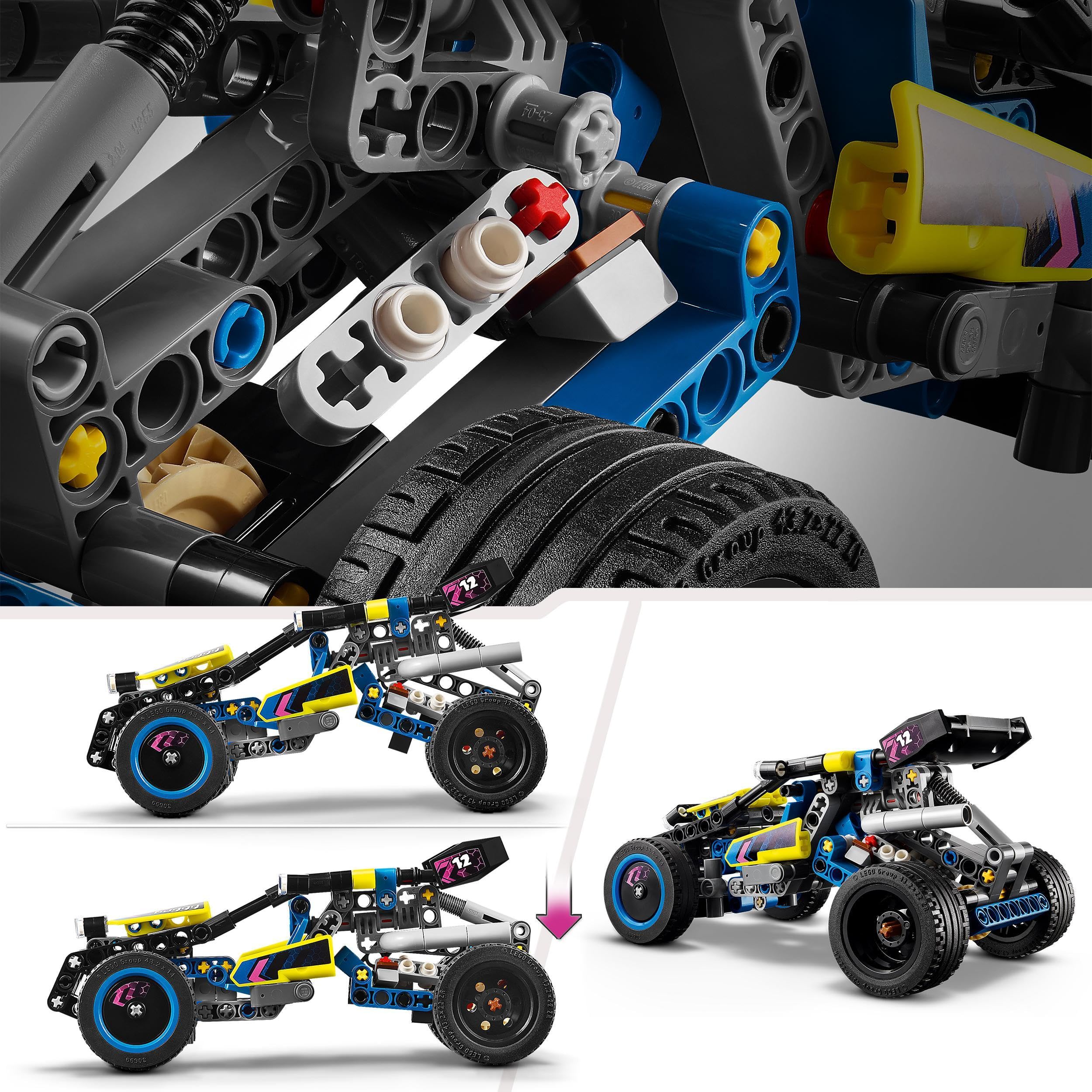 LEGO Technic Off-Road Buggy Rally Racer, 2-in-1 Model Car Building Kit for Kids Ages 8+, STEM Toy Gift for Boys & Girls - Perfect for Racing Adventures & Creative Play