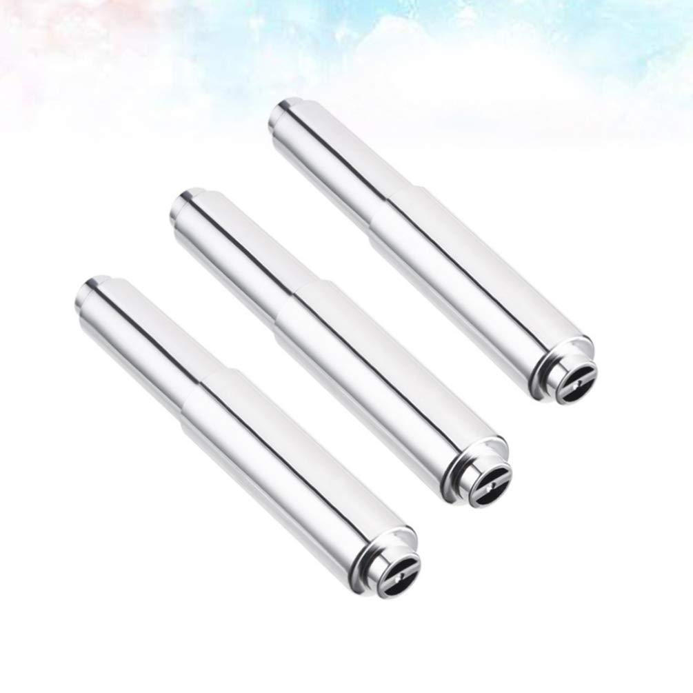 TOPBATHY 3-Pack Spring-Loaded Toilet Paper Holder - Zinc Alloy Telescopic Paper Roll Stand for Bathroom & Kitchen - Space-Saving Tissue Organizer for Home, Office, and RV Use