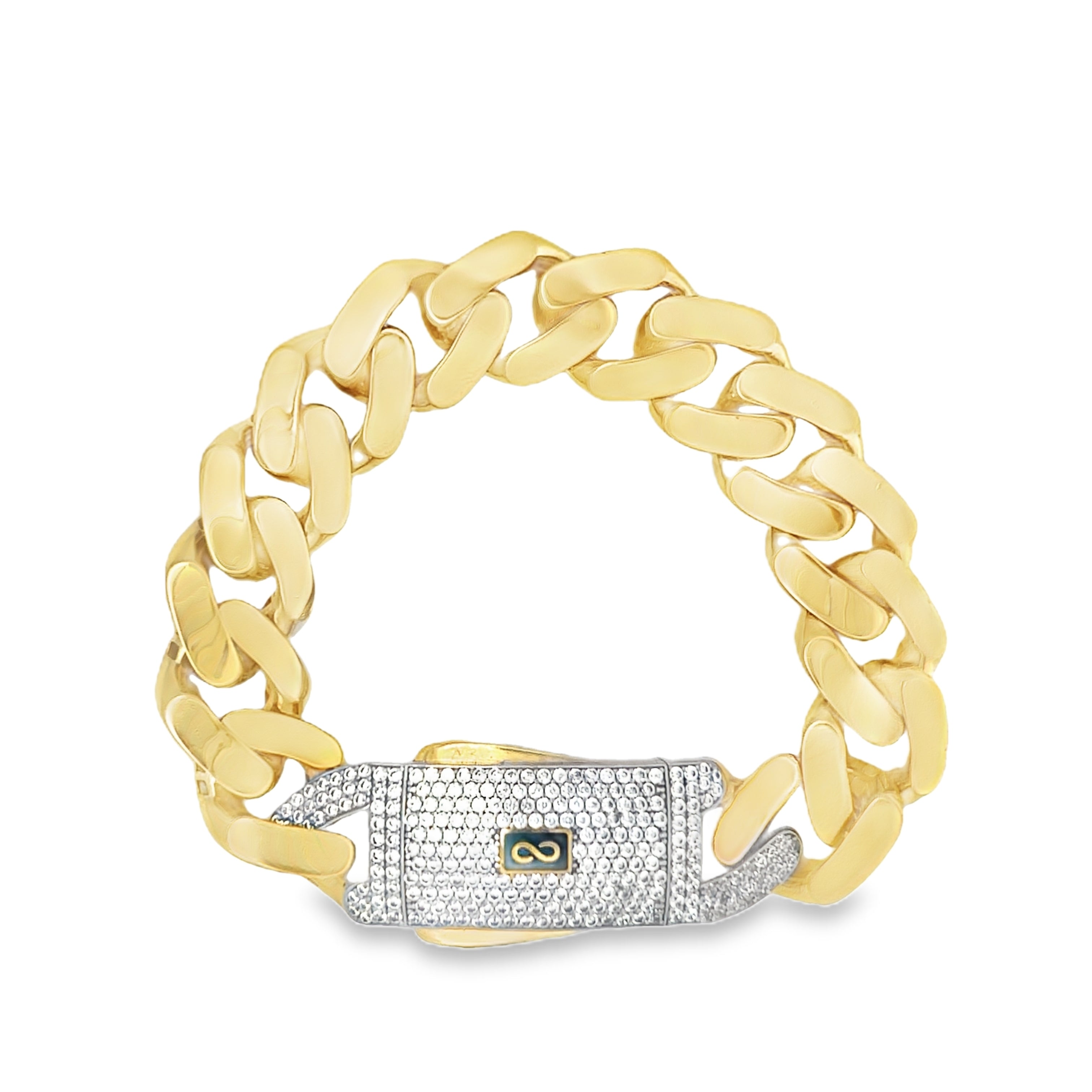 14K Gold Hollow Cuban Link Bracelet for Men & Women - 16.7mm Wide Monaci Chain - Premium JTJ™ Jewelry for Gifts, Parties & Everyday Wear