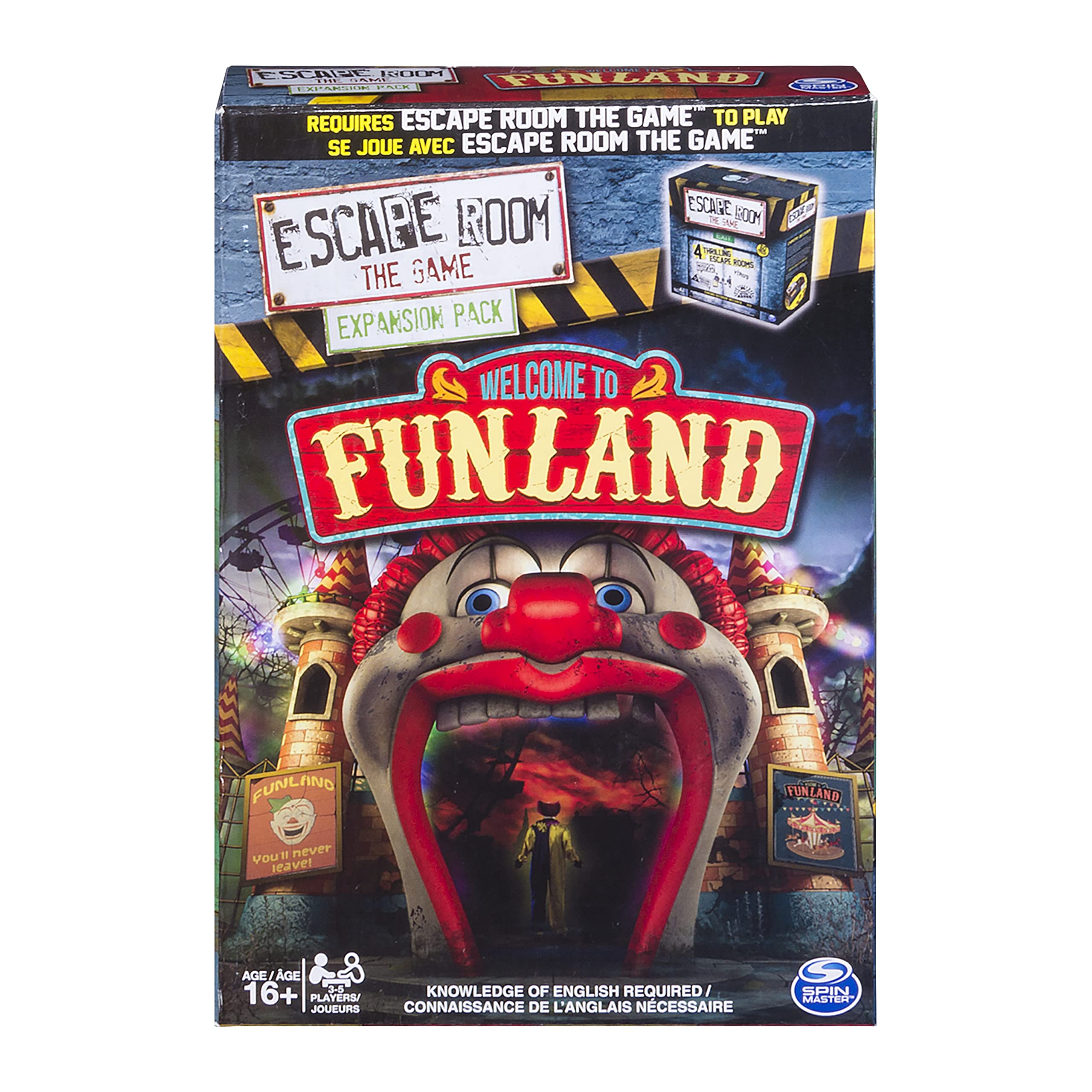 Spin Master Games - Escape Room The Game: Welcome to Funland Expansion Pack | Family Board Game for Teens & Adults, Perfect for Game Nights & Team Building Activities