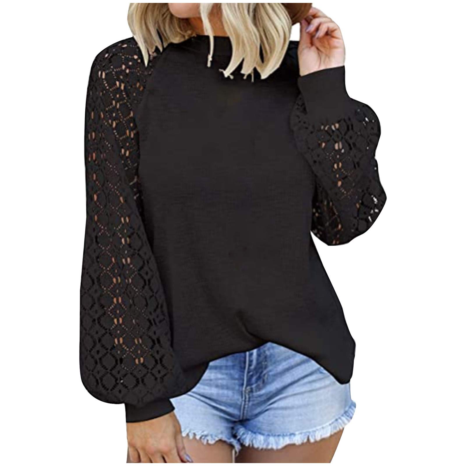Plus Size Blue Sweatshirts for Women - Trendy Loose Fit Cotton Top for Office & Casual Wear