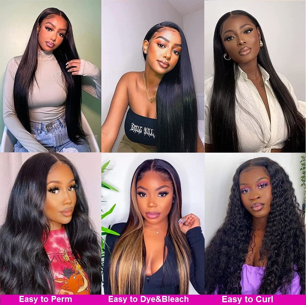 10A Brazilian Straight Human Hair 3 Bundles with Closure 20 22 24+18 Inch | 100% Unprocessed Virgin Hair Weave | HD Lace Closure | Perfect for Sew-in, Wig Making & Everyday Styling