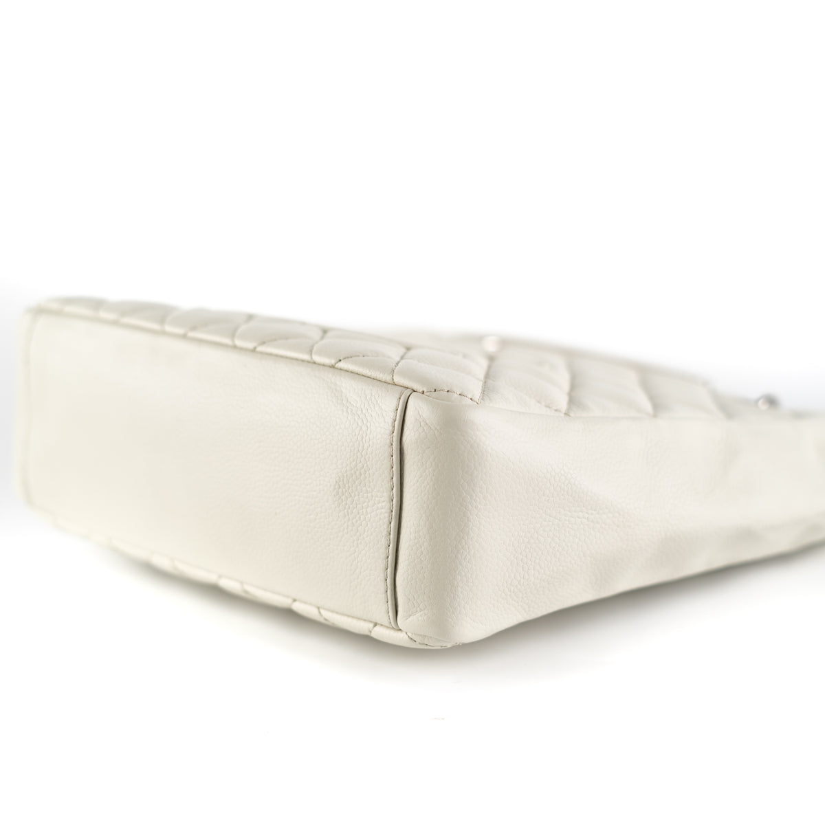 Chanel Quilted Caviar Leather Petite Shopping Tote Bag in Cream with Olive Undertone - Luxury Designer Handbag for Women, Perfect for Work, Travel and Everyday Use