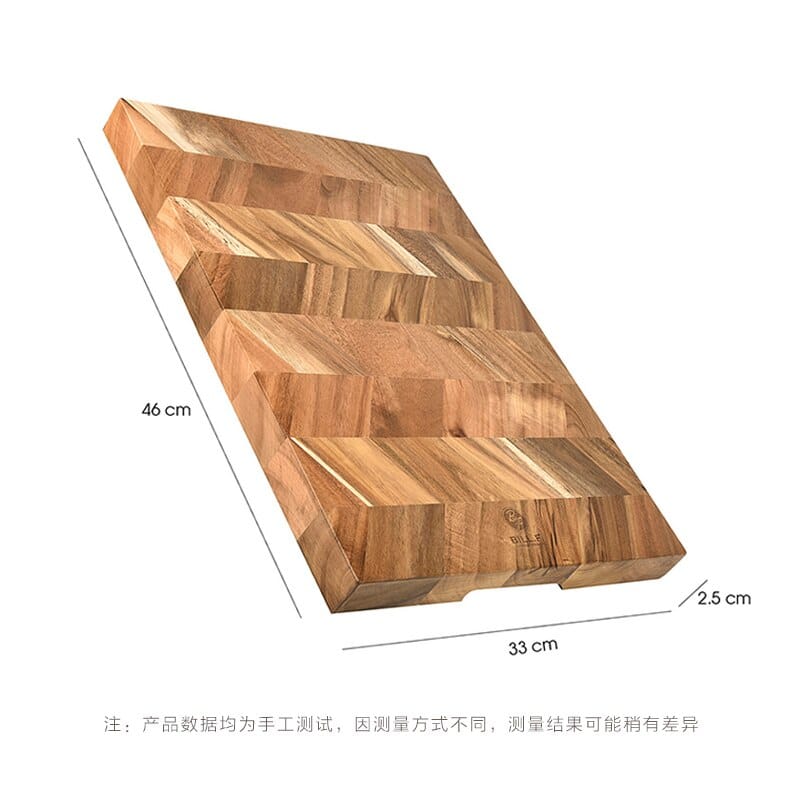 Premium Acacia Wood Cutting Board with End Grain - Large Kitchen Chopping Board for Meat, Vegetables & Fruits - Durable Wooden Cutting Board for Chefs & Home Cooking