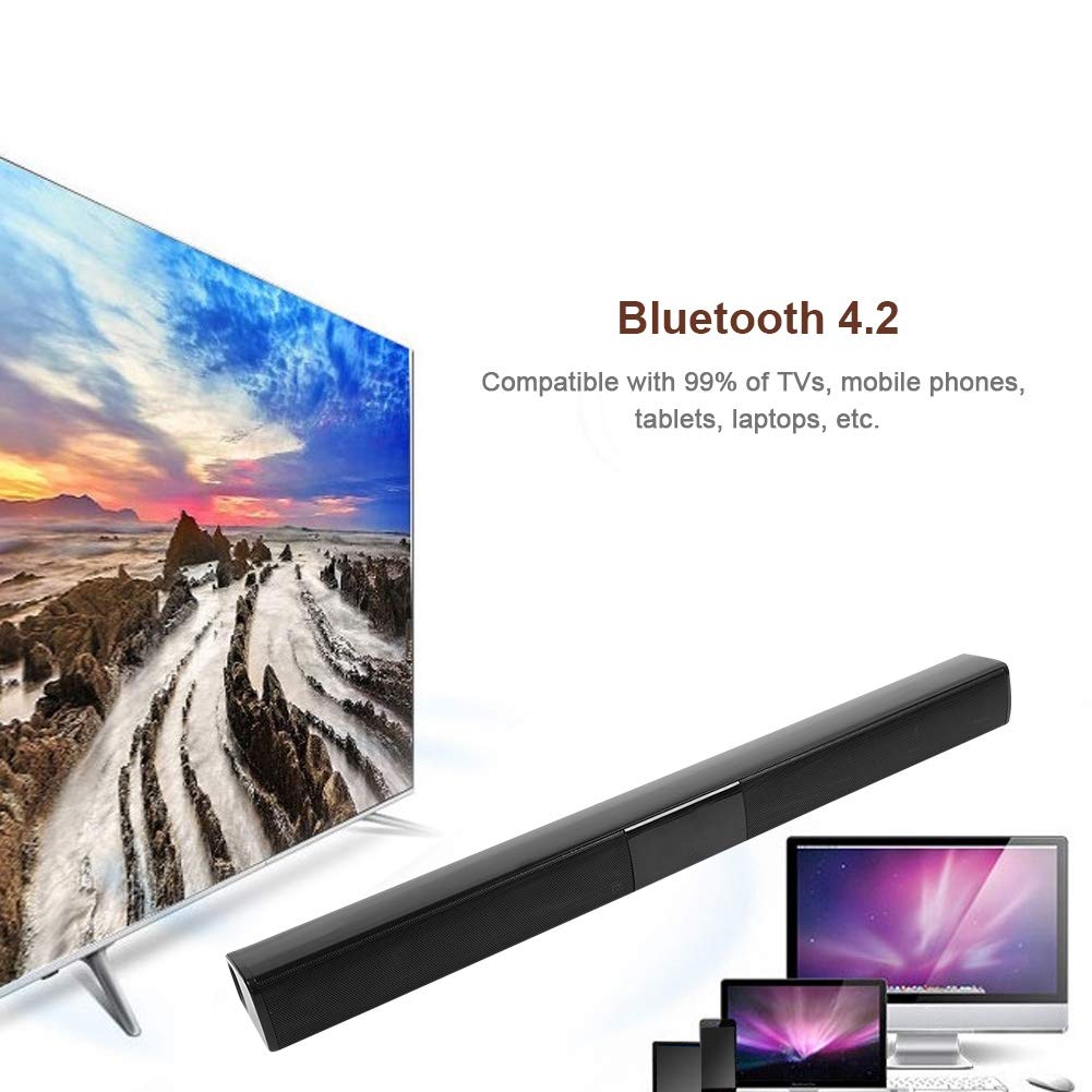 ASHATA Bluetooth Sound Bar for TV - Wireless Surround Sound Speaker System with High Power Audio for Home Theater, Movies & Music Streaming