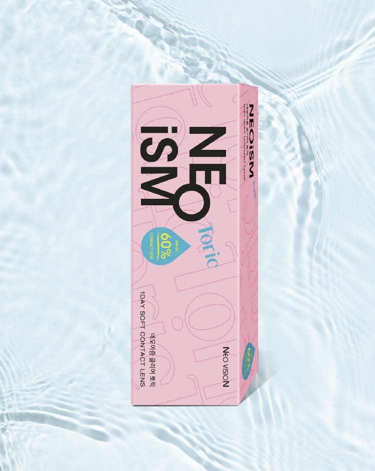 Neo Ism 1Day Clear Toric Contact Lenses (30Pcs) - Monthly Prescription Soft Lenses for Astigmatism | Perfect for Daily Wear, Sports & Active Lifestyle