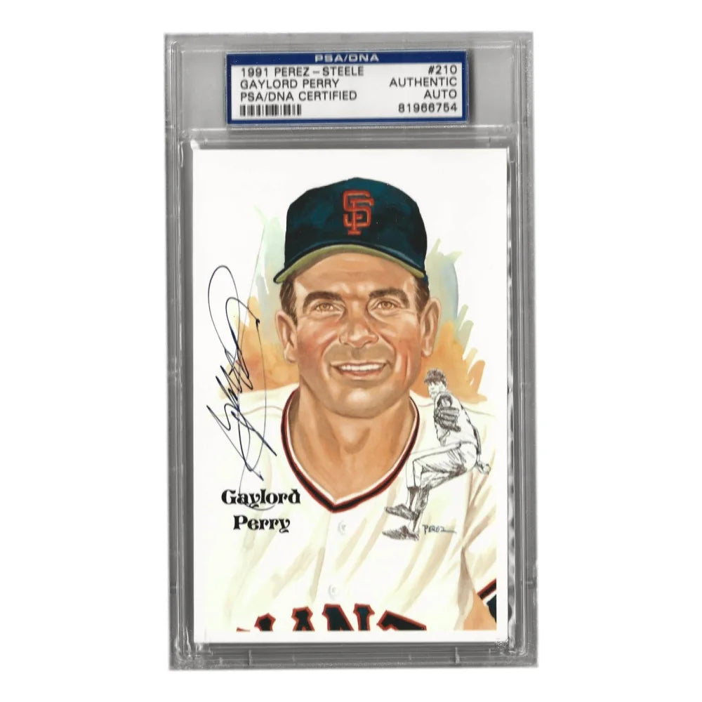 Gaylord Perry Autographed 1991 Perez Steele #210 Postcard with PSA COA - San Francisco Giants Memorabilia for Baseball Fans & Collectors