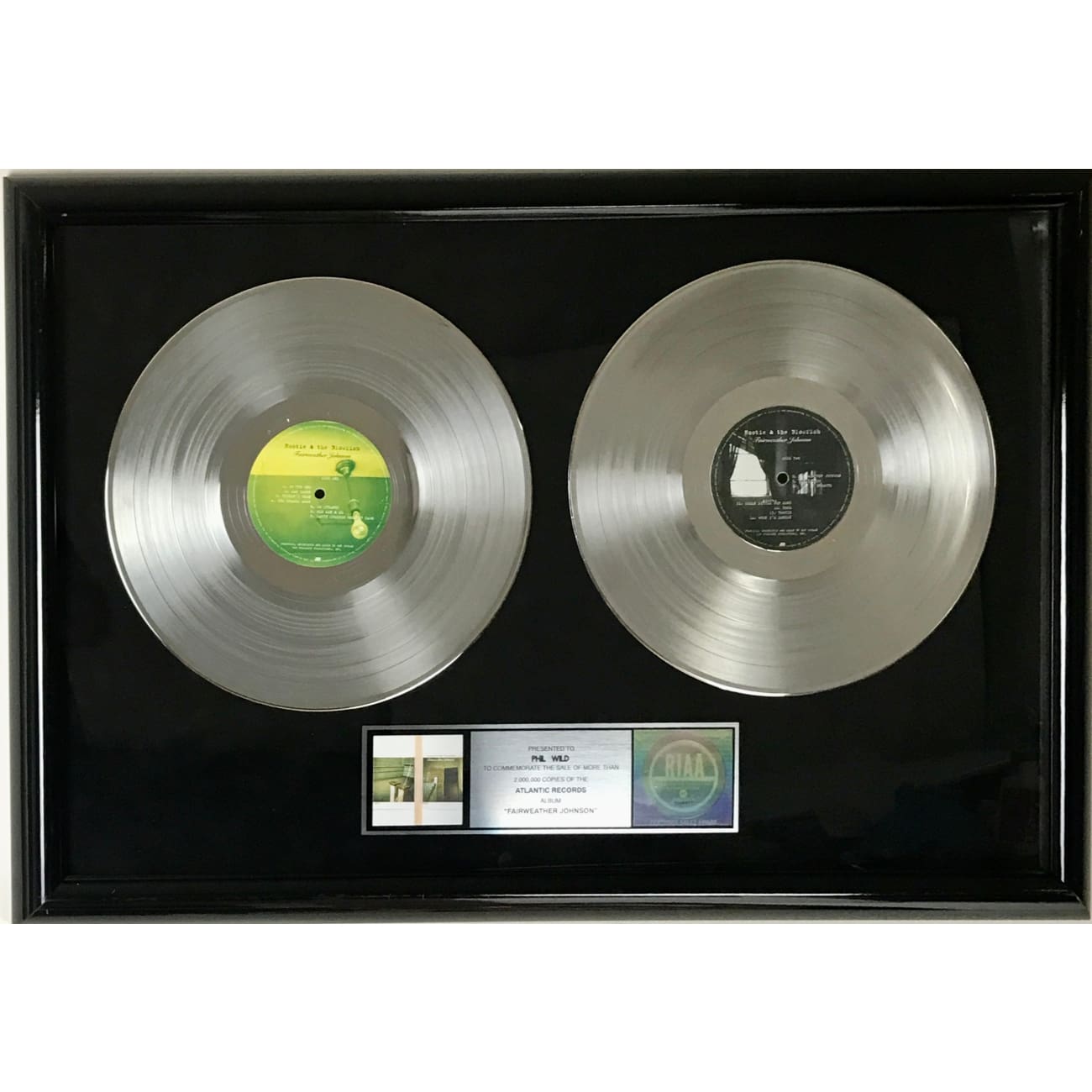 Hootie & the Blowfish Fairweather Johnson 2x Platinum Album Award - Certified RIAA Multi-Platinum Record - Perfect for Music Collectors & Memorabilia Displays