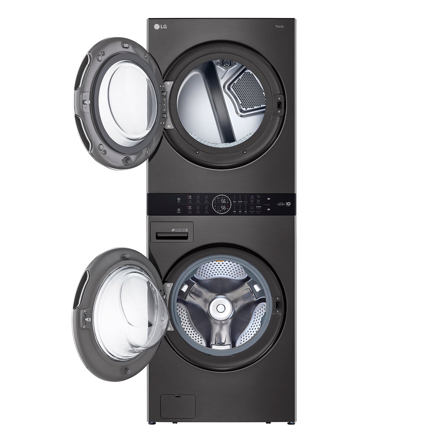 LG WKEX200HBA 5.2 Cu. Ft. Smart Front Load Washer & 7.4 Cu. Ft. Electric Dryer Combo - Steam Refresh, AI Direct Drive, WiFi Enabled - Perfect for Large Families & Modern Laundry Rooms