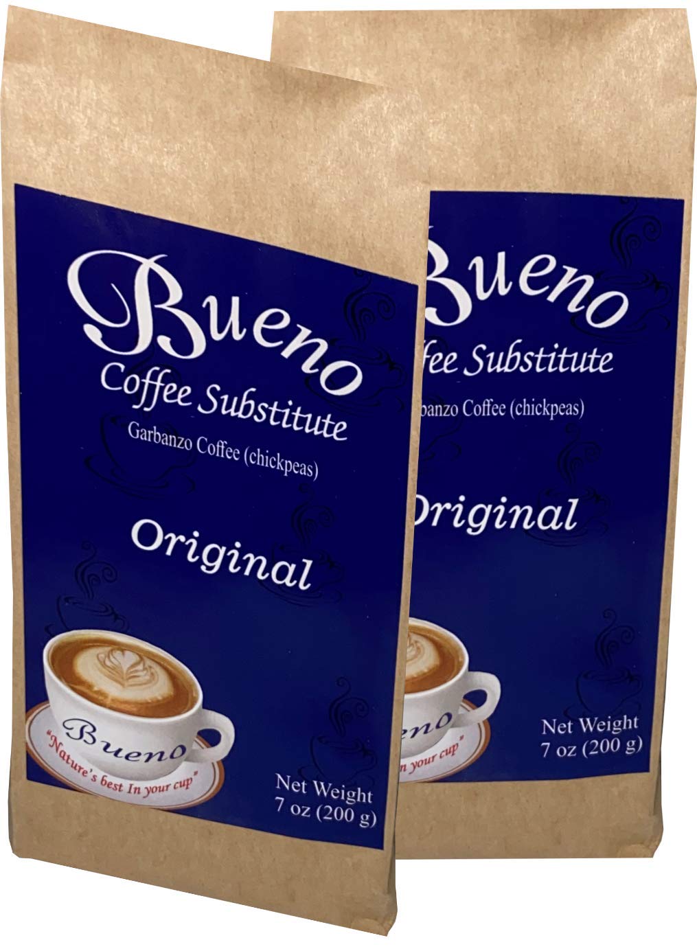 Original Bueno Coffee Substitute - 2 Pack (7 oz Each) | Healthy Caffeine-Free Alternative | Perfect for Morning Brew & Evening Relaxation