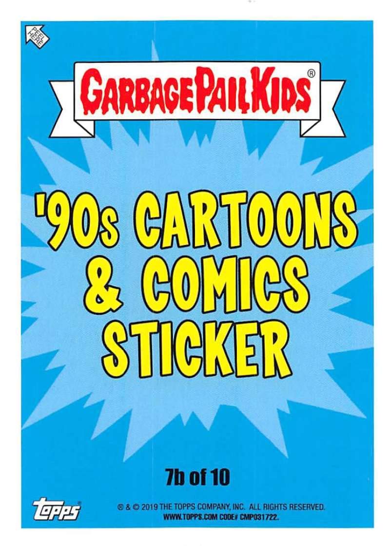 2019 Topps Garbage Pail Kids We Hate the '90s Cartoon Stickers - B Jelly Purple #7 ODDIT-TY Peelable Collectible Trading Card - Perfect for 90s Nostalgia Fans & Sticker Collectors - Great for Trading, Collecting, and Displaying in Albums or Frames