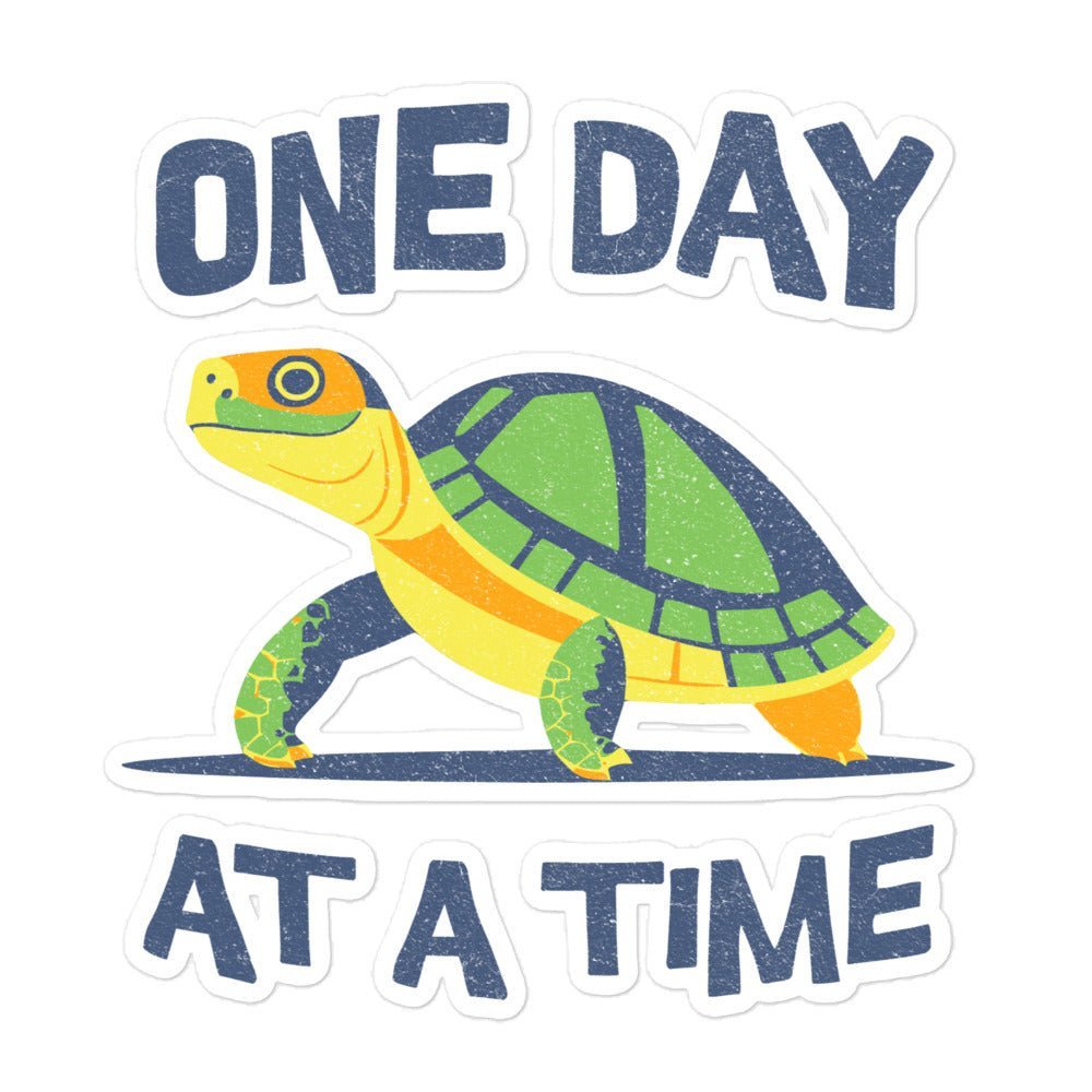 Steady Pace Sobriety Sticker Pack (5 Pack) – Motivational Turtle Design for Recovery & Sobriety Journey – Perfect for Water Bottles, Journals, and Laptops