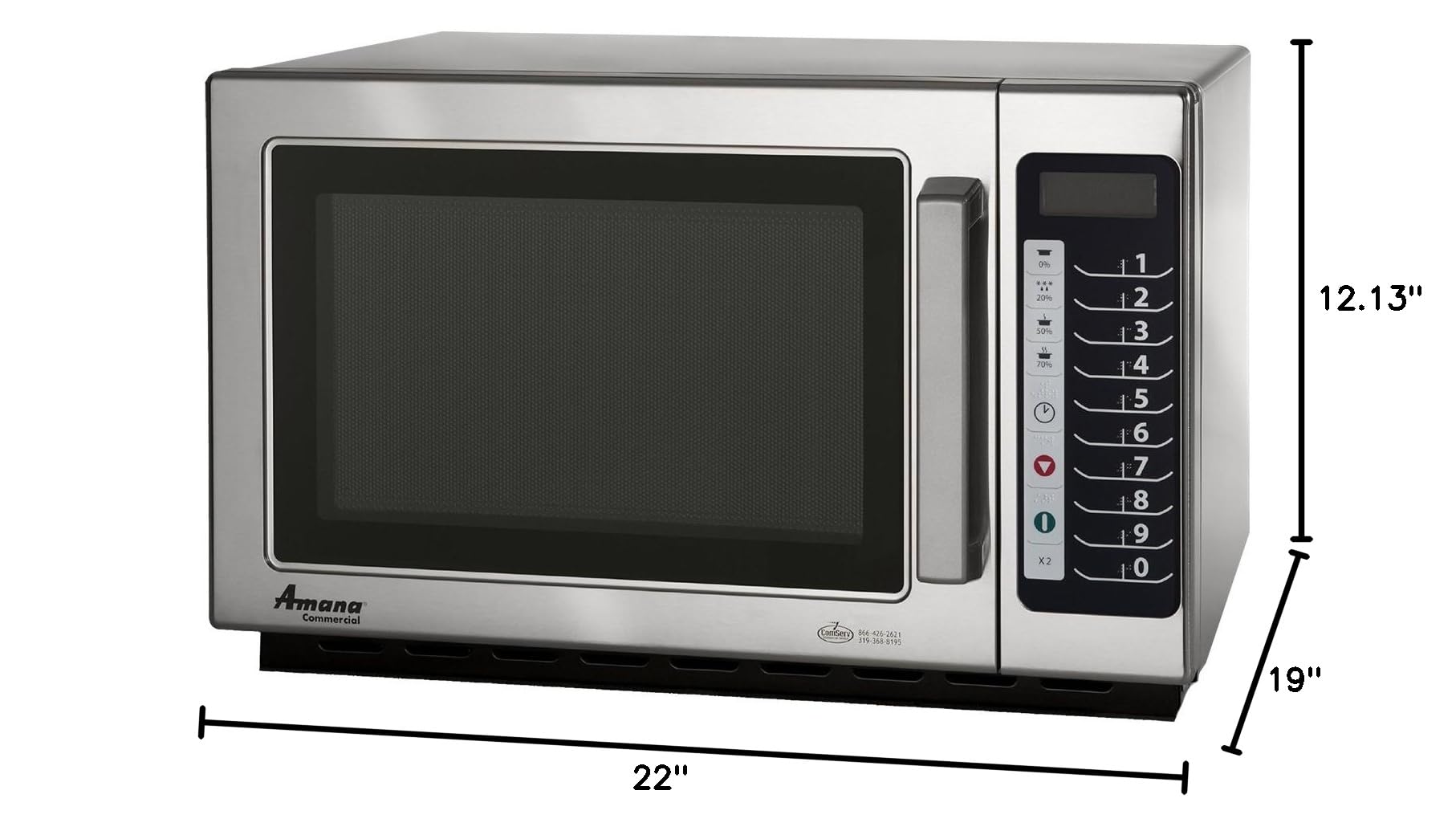 AMANA RCS10TS 1000W Medium-Duty Commercial Microwave Oven - Perfect for Restaurants, Cafes & Office Kitchens