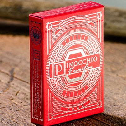 Pinocchio Vermilion Red Playing Cards - Premium Quality Deck for Magic Tricks, Poker, and Card Games | Perfect for Collectors and Card Enthusiasts