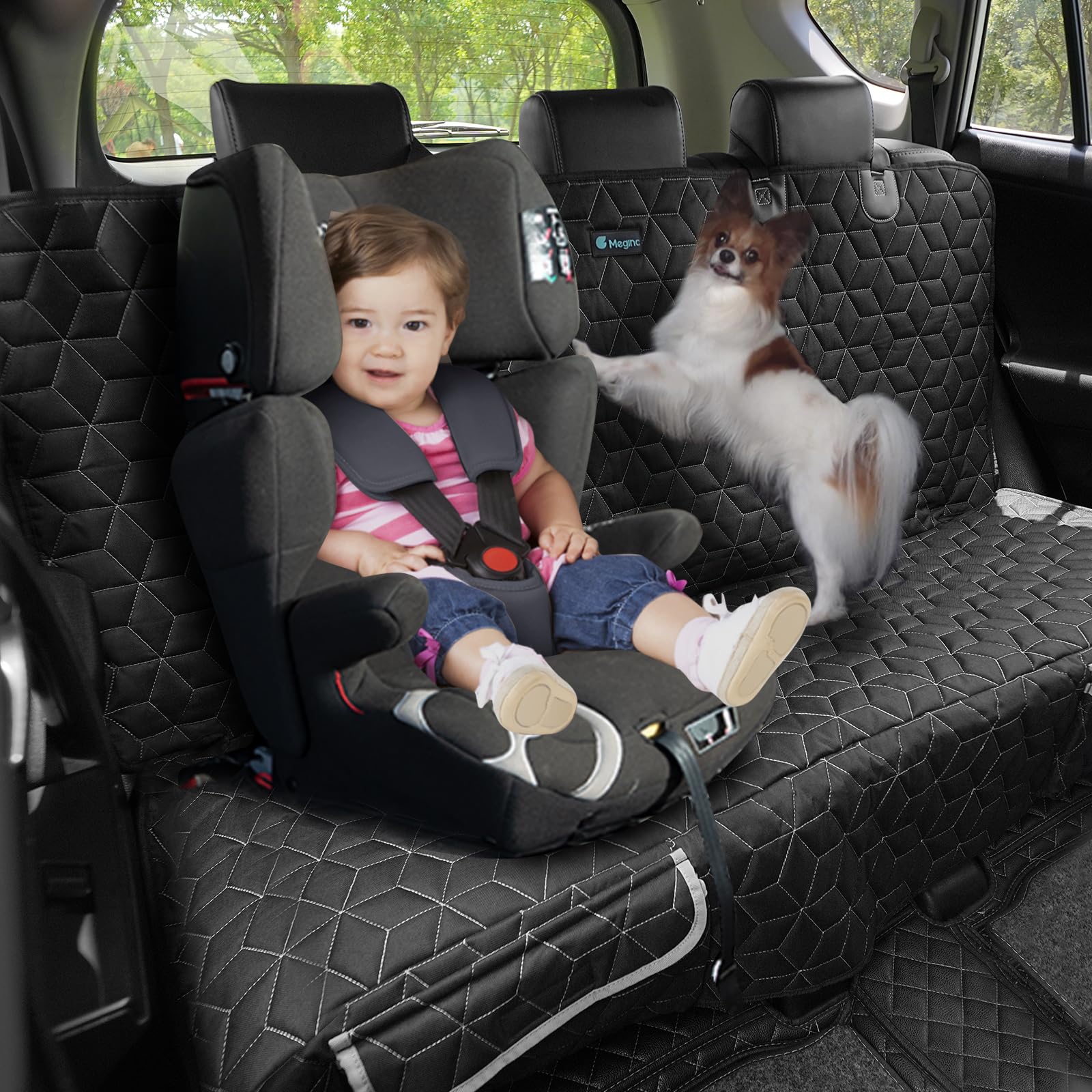 Waterproof & Non-Slip Back Seat Pet Cover for Dogs - Heavy Duty SUV Car Seat Protector with Side Flaps for Jeep, RAV4, CR-V - Perfect for Road Trips & Daily Commutes