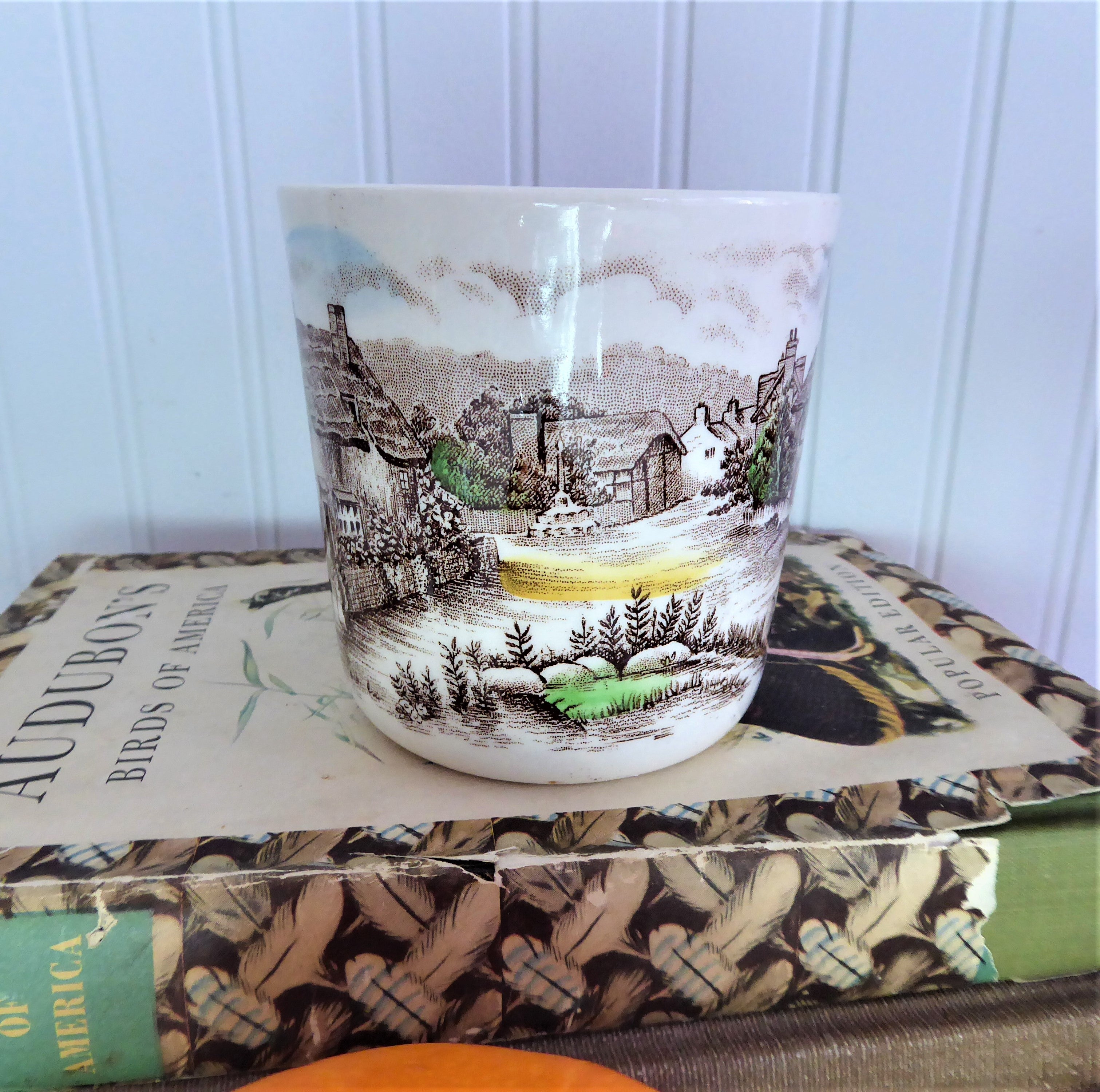Vintage Johnson Brothers Brown Transferware Olde English Countryside Mug - 8 Oz Tea Cup for Afternoon Tea, Cottagecore Decor, and Collectible Ceramics