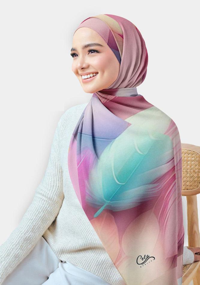 Letitia Printed Chiffon Hijab Scarf - Lightweight Muslim Headscarf for Women, Elegant Floral Design, Breathable & Comfortable - Perfect for Daily Wear, Prayer, and Special Occasions