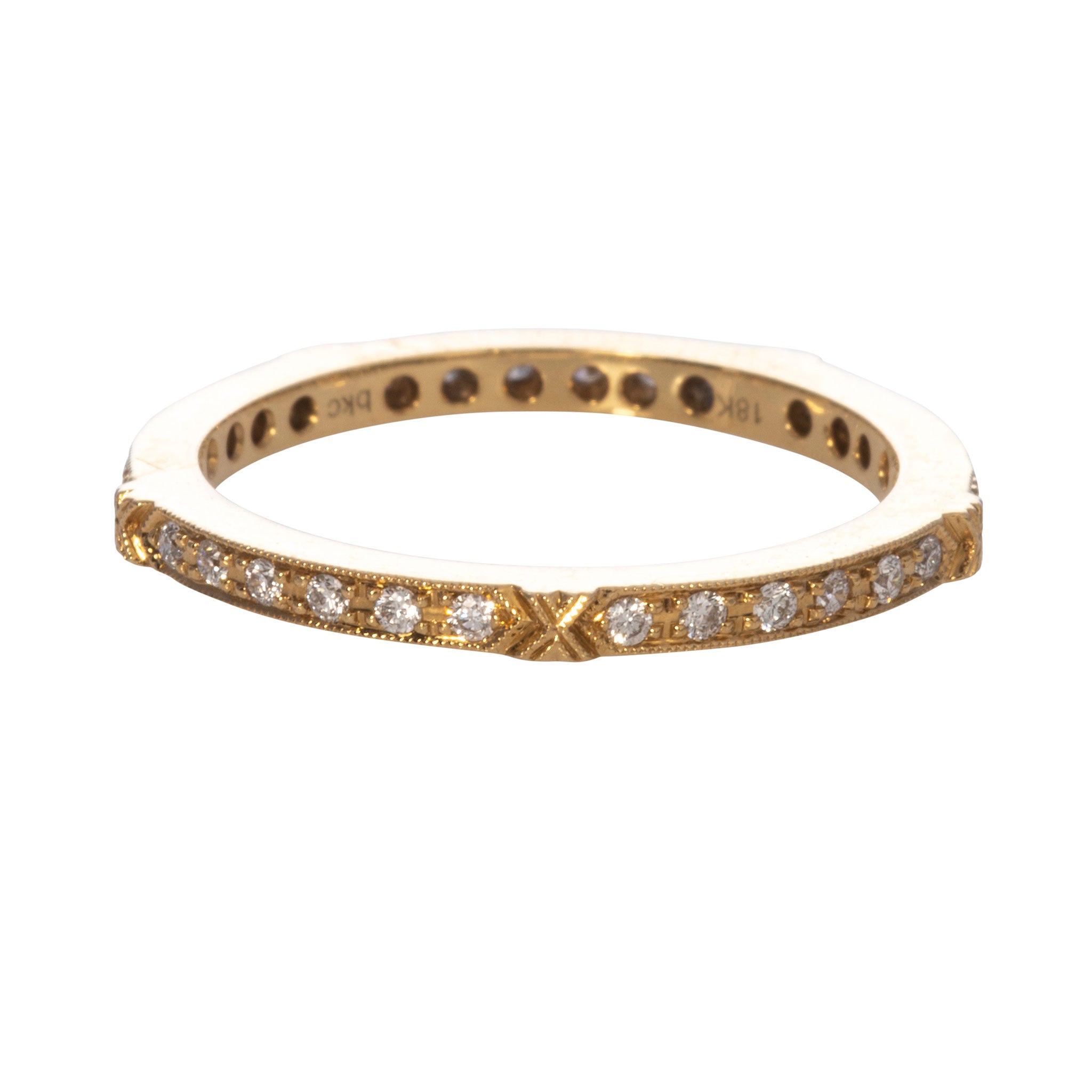 0.22ctw Diamond Milgrain Eternity Band in 18K Yellow Gold - Perfect for Anniversaries, Weddings & Special Occasions