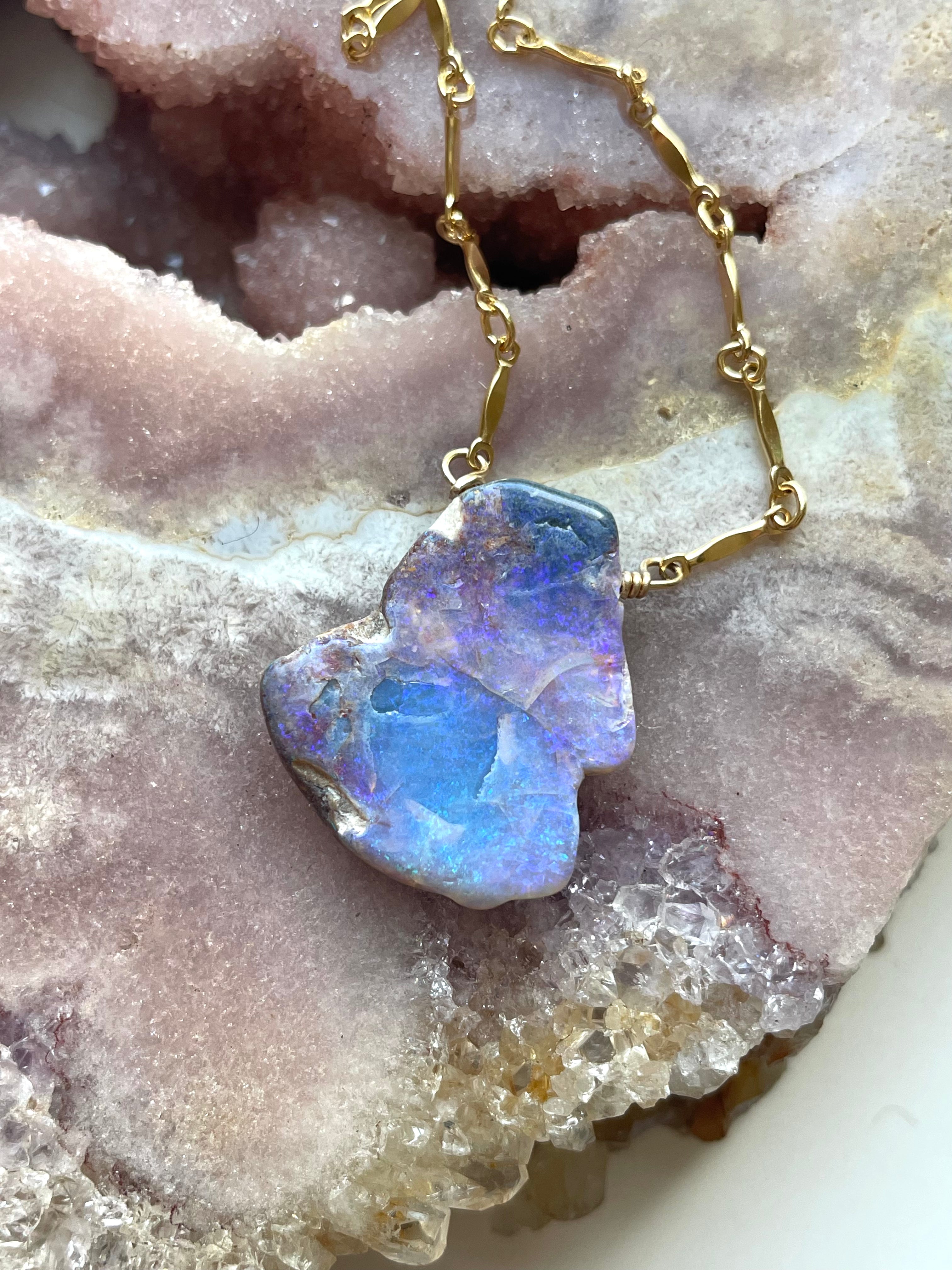 Genuine Australian Opal Pendant Necklace - 925 Sterling Silver Jewelry for Women, Elegant Gift for Birthday, Anniversary & Special Occasions