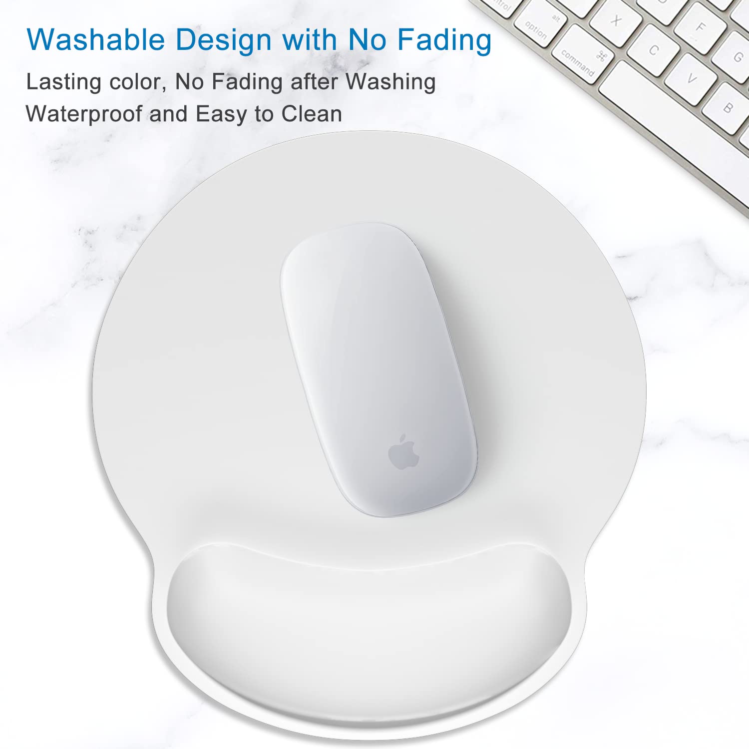 Ergonomic Mouse Pad with Wrist Rest - 2 Pack Non-Slip Rubber Base Mousepad for Office & Gaming - Wireless Mouse Compatible, Cute Desk Decor Accessories (White) - Perfect for Computer Workstations & Home Office Setups