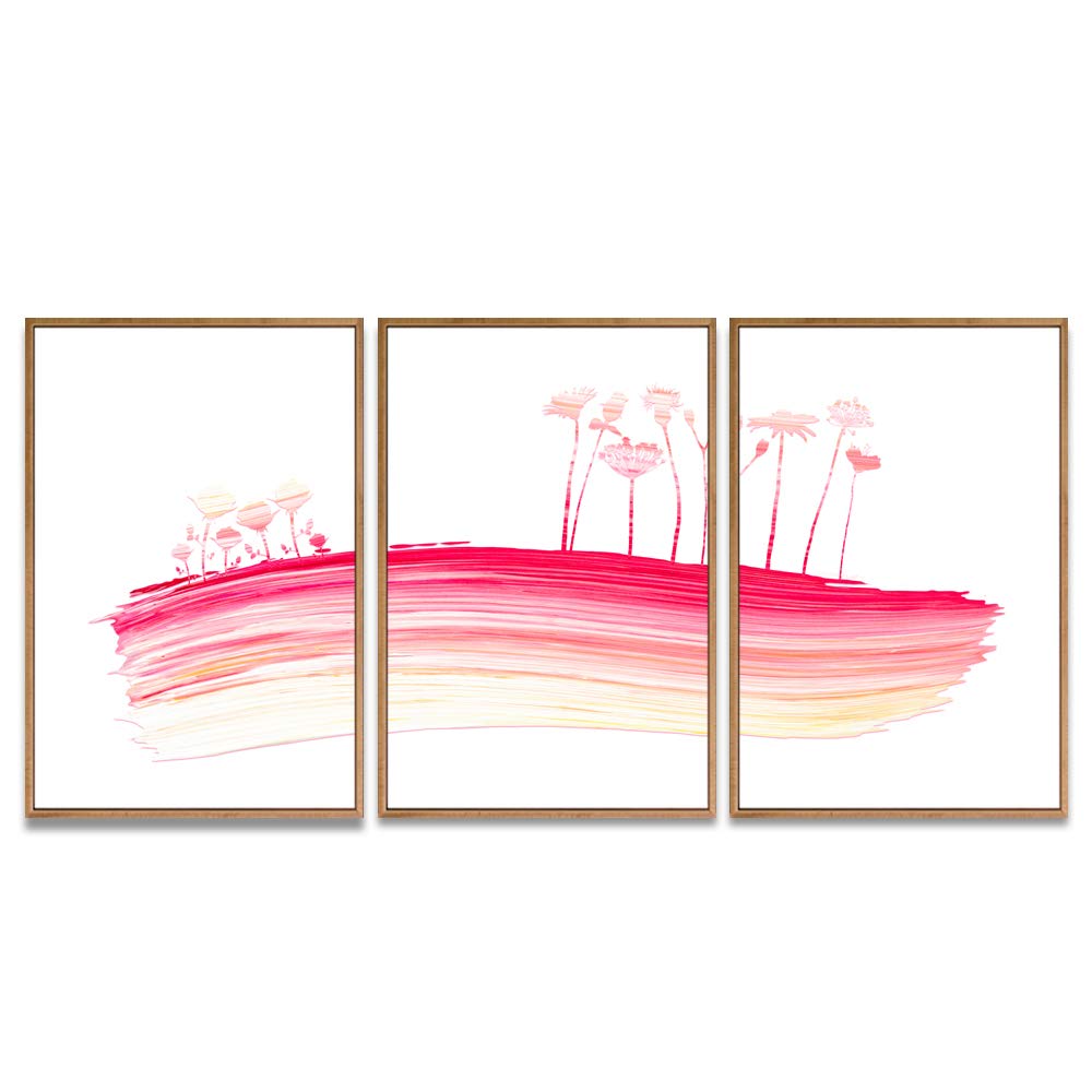 Wall26 3-Panel Framed Abstract Tree Canvas Wall Art - 16x24 Inch Ready to Hang Painting for Living Room & Bedroom Decor | Modern Home Office & Dorm Wall Decor