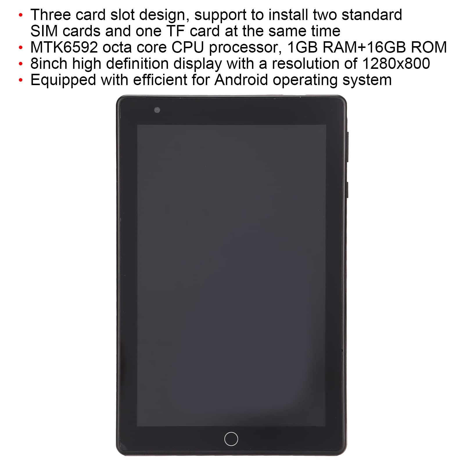 8-Core Tablet PC with 1280x800 HD Display, MTK6592 Octa-Core Processor & 2600mAh Battery - 5.1 Inch Dark Gray Android Tablet for Work, Entertainment & Travel