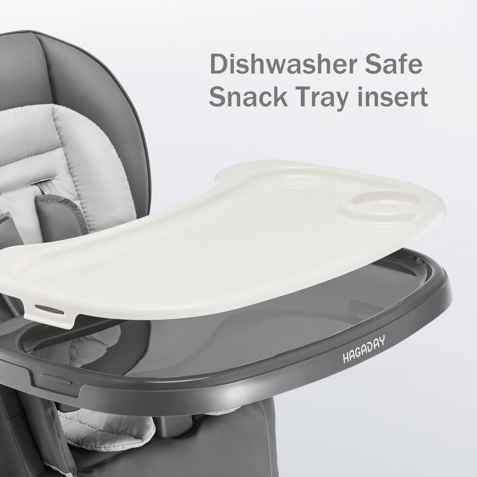 6 in 1 Convertible Baby High Chair with Tray - Foldable Toddler Booster Seat for Dining Table, Portable Feeding Chair with 4 Wheels & Dishwasher Safe Tray (Gold-Grey) - Perfect for Home, Restaurant & Travel Use