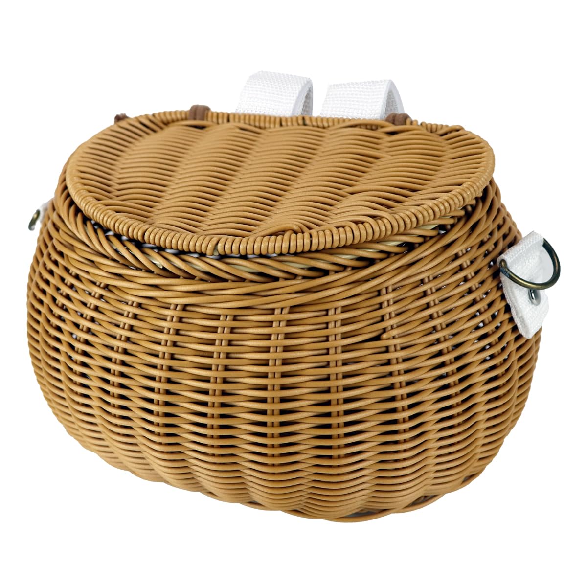 Kids Bike Basket - Woven Wicker Front Handlebar Basket with Shoulder Strap for Children Bicycles, Scooters & Tricycles - Perfect for School, Picnics & Outdoor Adventures