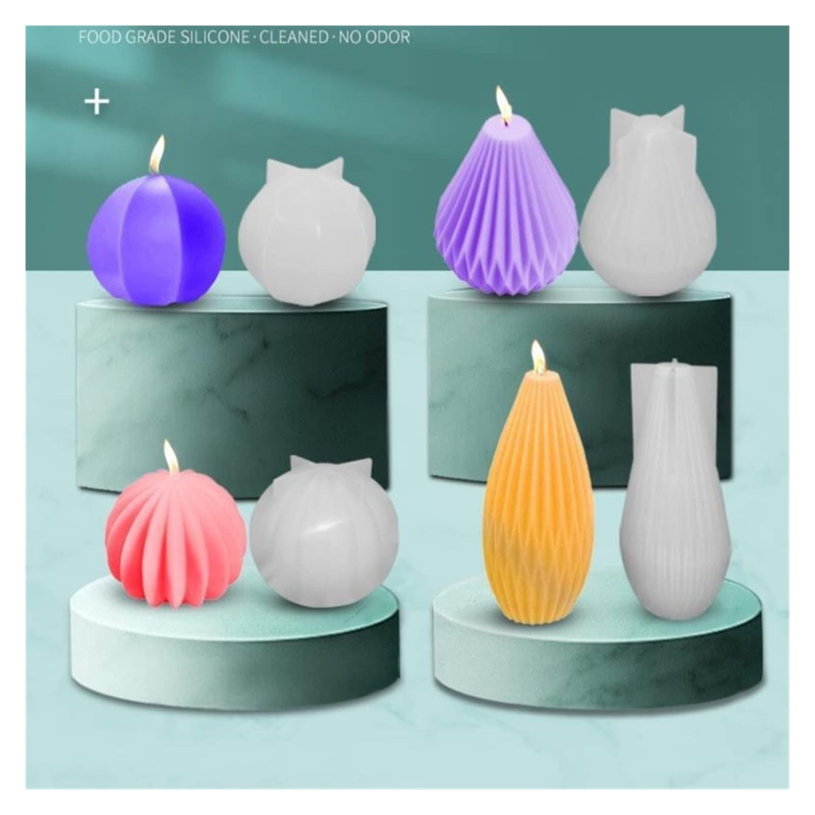 DIY Geometric Pear-Shaped Silicone Candle Mold for Home Decor - Burgundy Color | Handmade Artisan Candles, Wedding Centerpieces & Aromatherapy Supplies