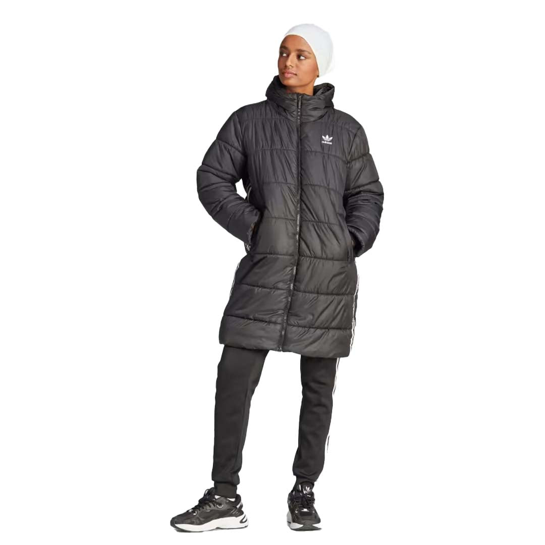 Adidas Women's Adicolor Long Jacket (II8456) - Lightweight Water-Resistant Windbreaker for Running, Hiking & Outdoor Activities