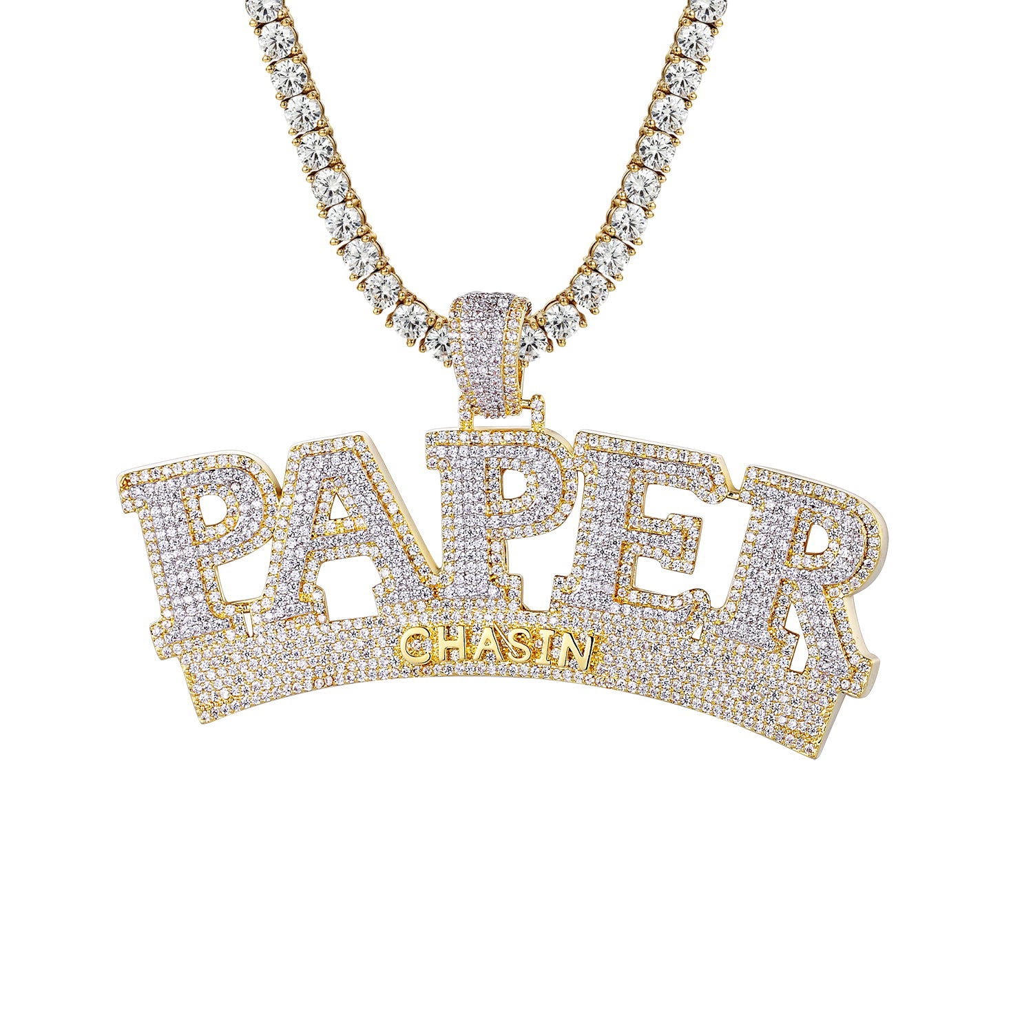 Custom Paper Chasing Money Pendant Necklace for Men & Women - Hip Hop Jewelry Gift for Rappers, Music Lovers & Streetwear Fashion