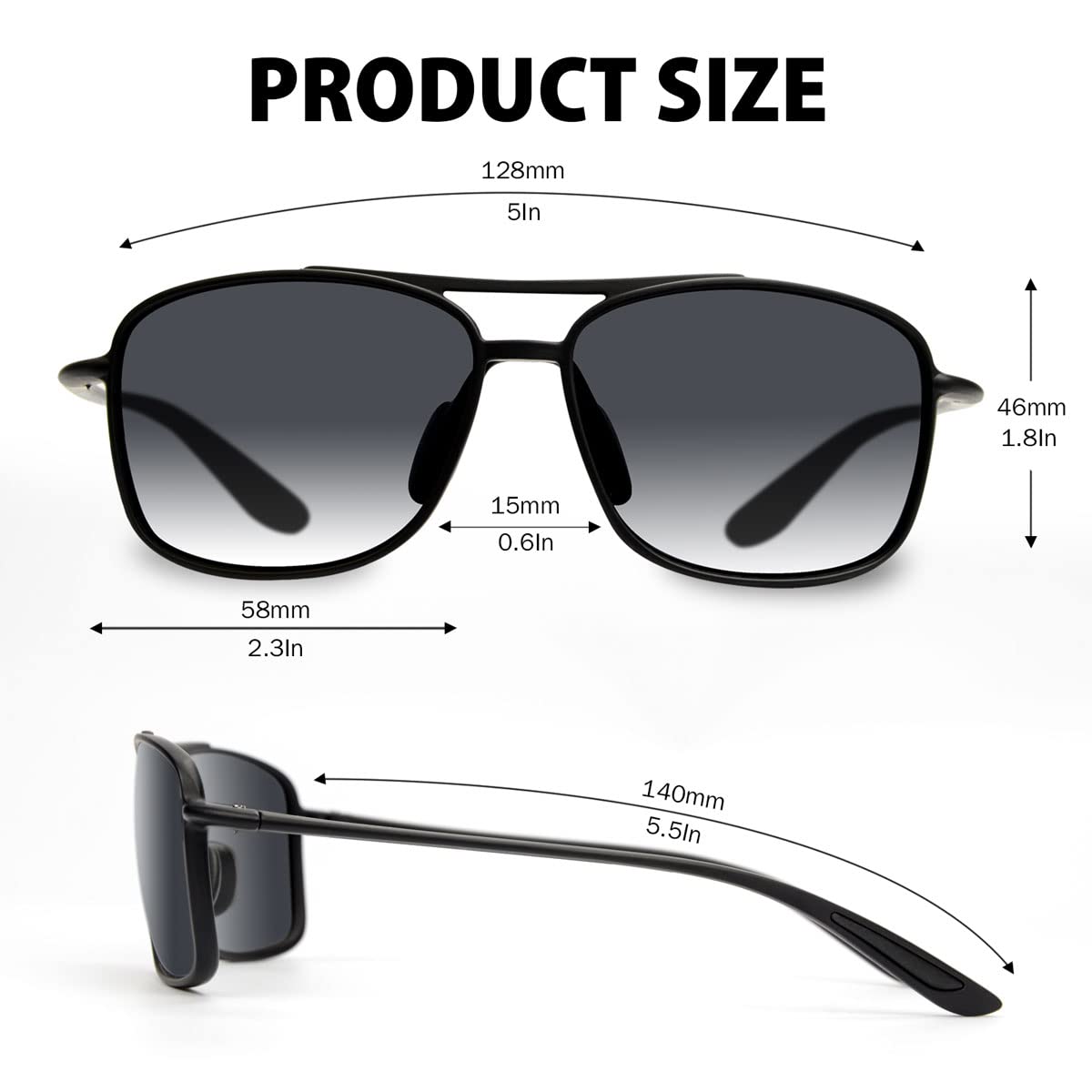 RAY&CI Polarized Aviator Sunglasses for Men & Women - UV Protection, Lightweight & Stylish - Perfect for Driving, Travel & Outdoor Activities RC-SR004