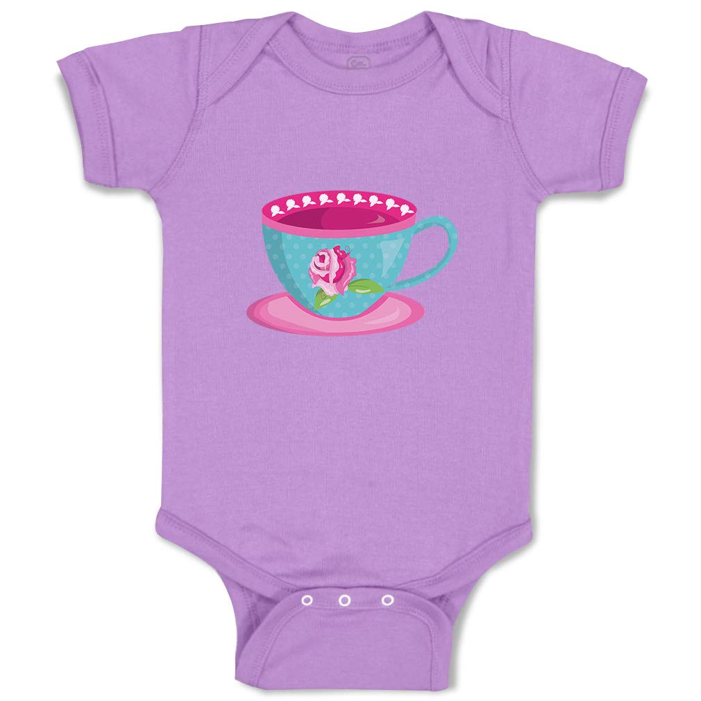 Custom Baby Bodysuit for Boys & Girls - Adorable Rose Print Tea Cup Design | Soft Cotton Infant Clothes for Newborns & Toddlers | Perfect for Photo Shoots, Birthday Parties & Everyday Wear