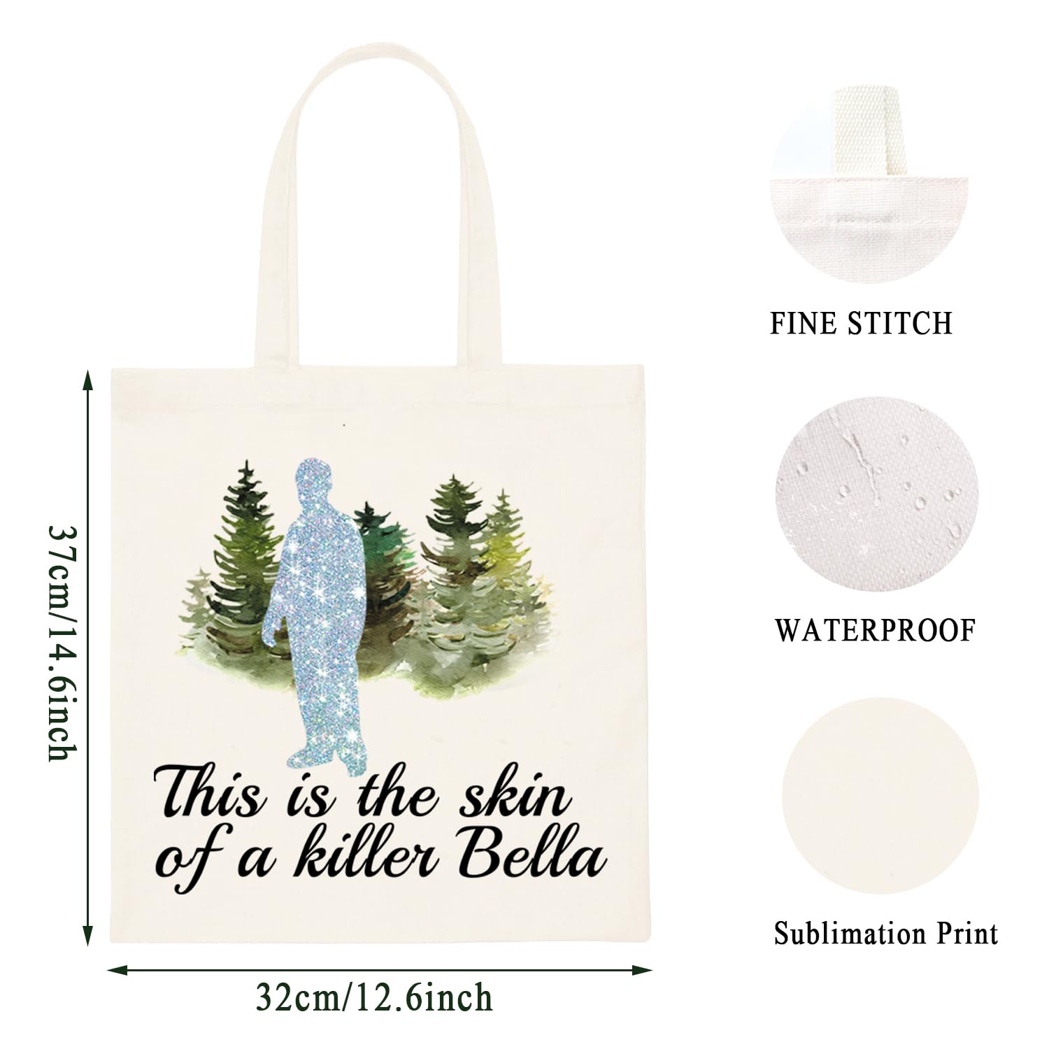 Twilight Movie Inspired 'This Is The Skin Of A Killer Bella' Zipper Pouch Makeup Bag - Perfect for Cosmetics, Travel & Twilight Fan Gifts