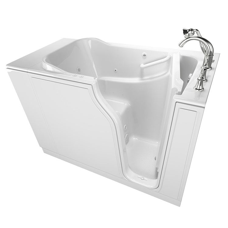 3052 Series 30W x 52L Gelcoat Walk-In Combination Bathtub with Right Hand Drain & Faucet - Perfect for Small Bathrooms, Senior Safety, and Accessible Home Design