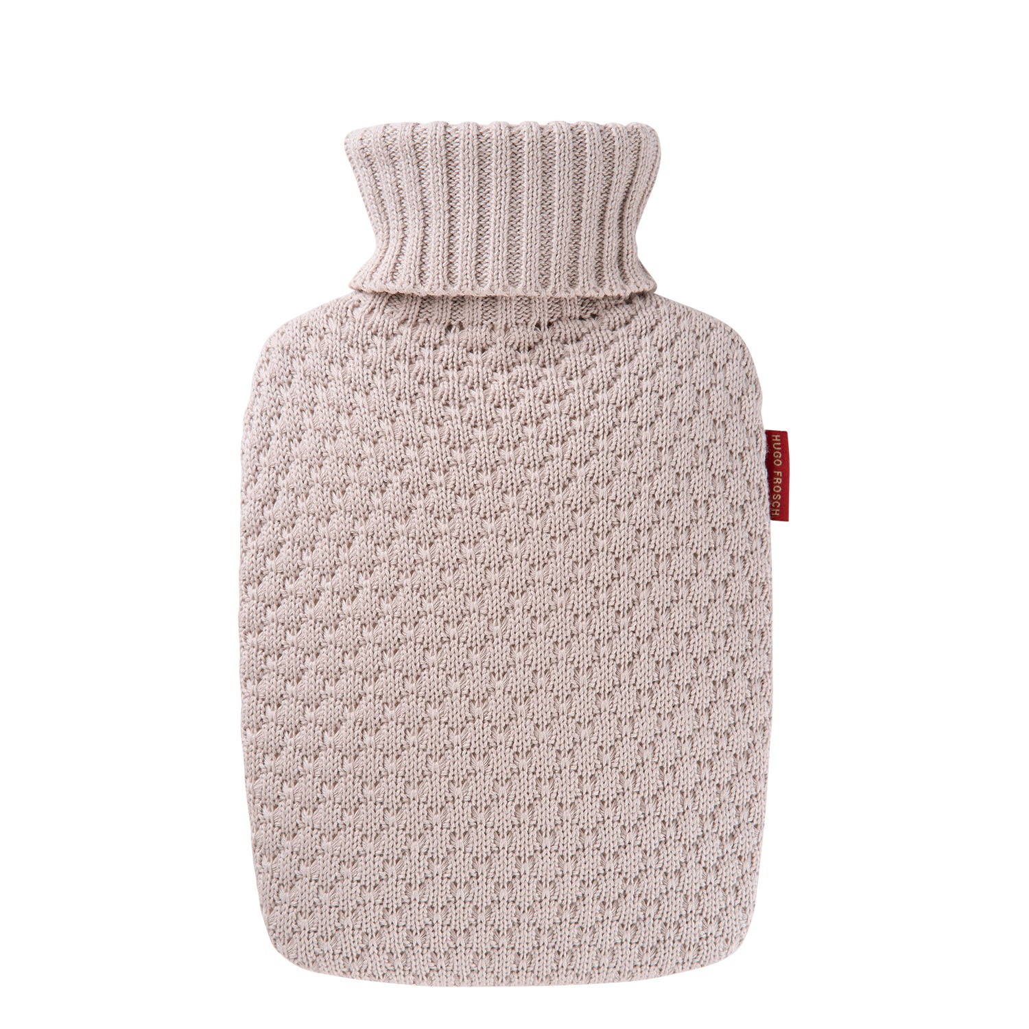 1.8L Eco-Friendly Plant-Based Hot Water Bottle with Soft Sand Knit Organic Cotton Cover - Rubber-Free, Natural Pain Relief for Cramps & Cold Weather - Perfect for Home, Office & Travel Use