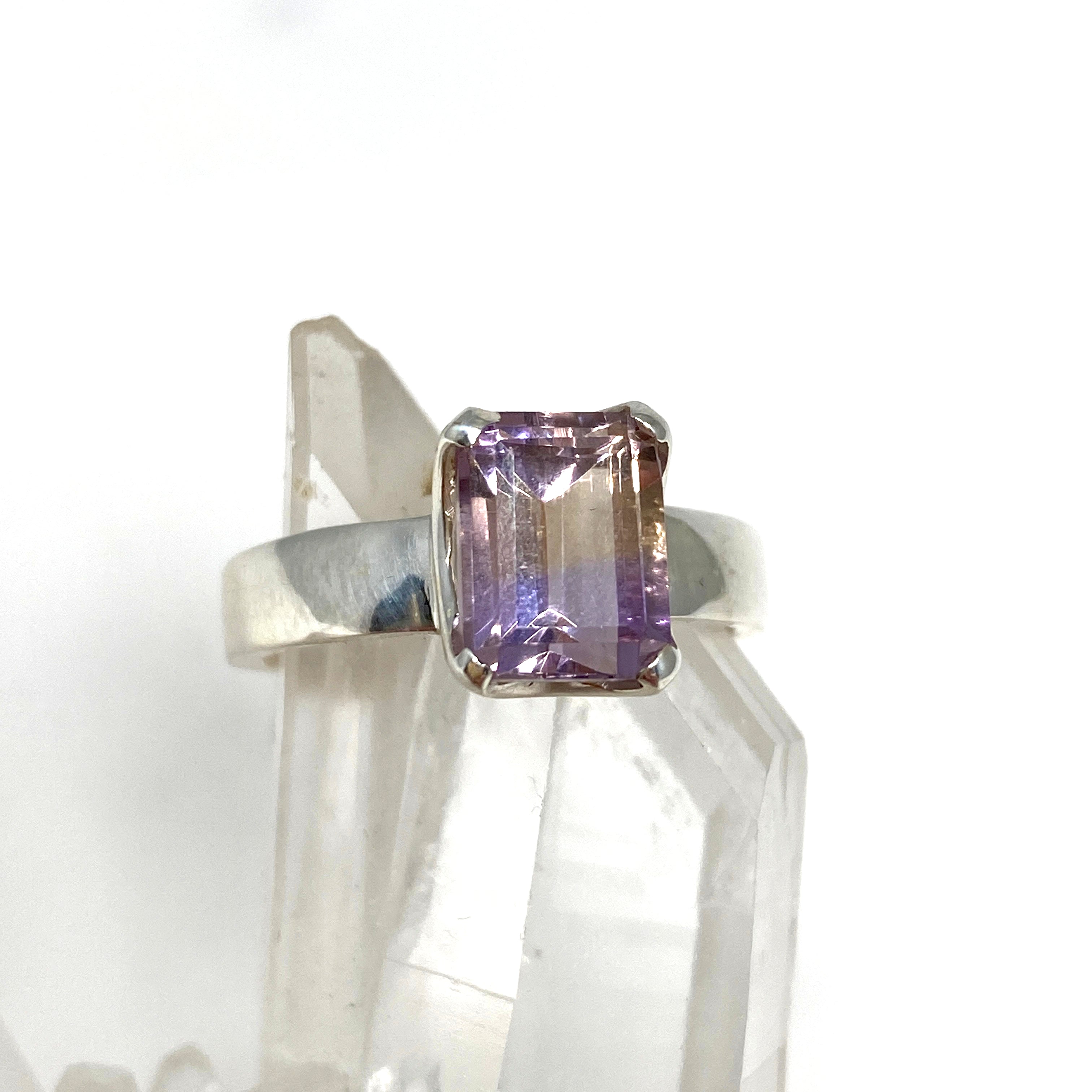 Stunning Ametrine Emerald Cut Faceted Ring PRGJ489 - Elegant Jewelry for Weddings, Anniversaries & Special Occasions