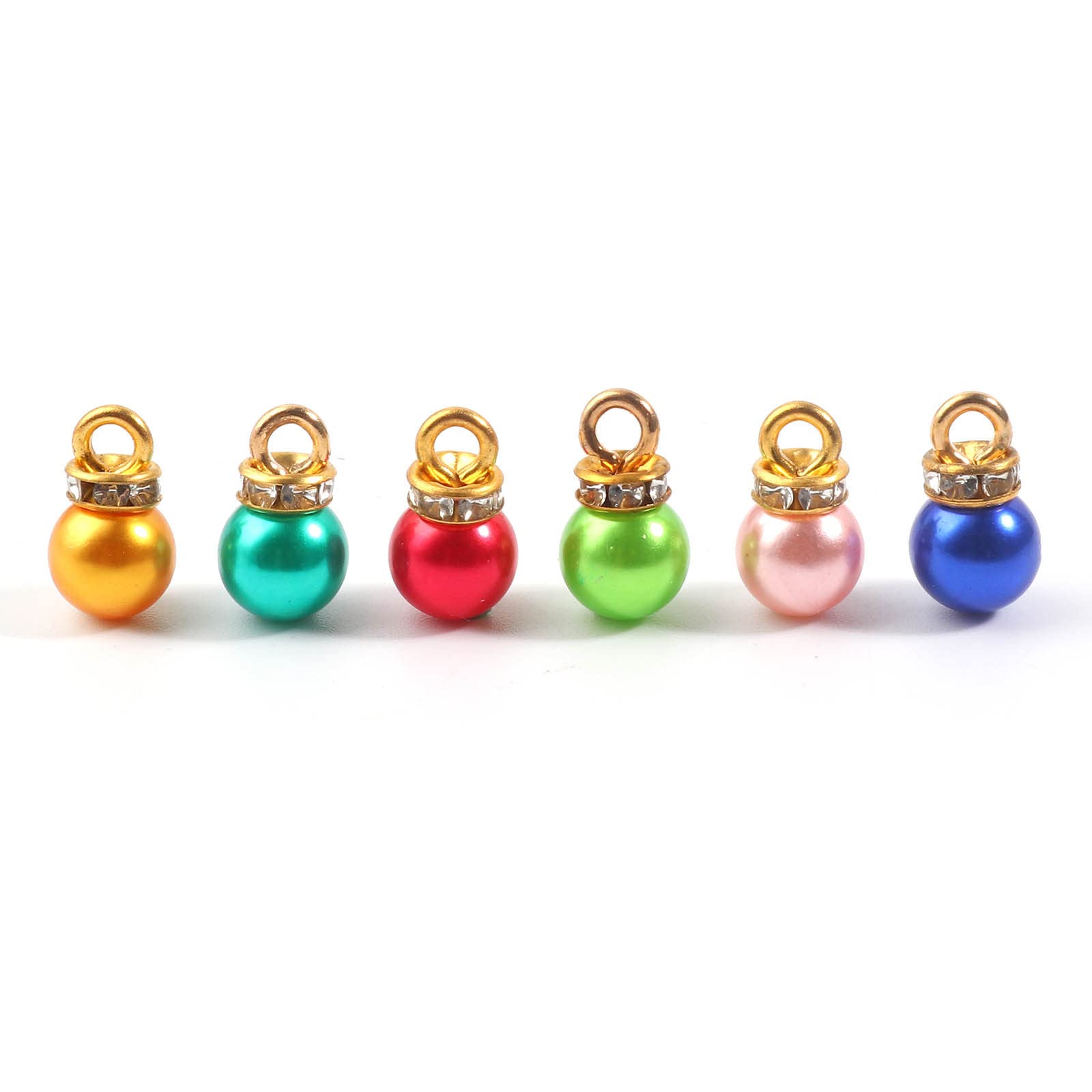 Acrylic Pearl Charms with Rhinestones for Jewelry Making - DIY Earrings & Bracelets