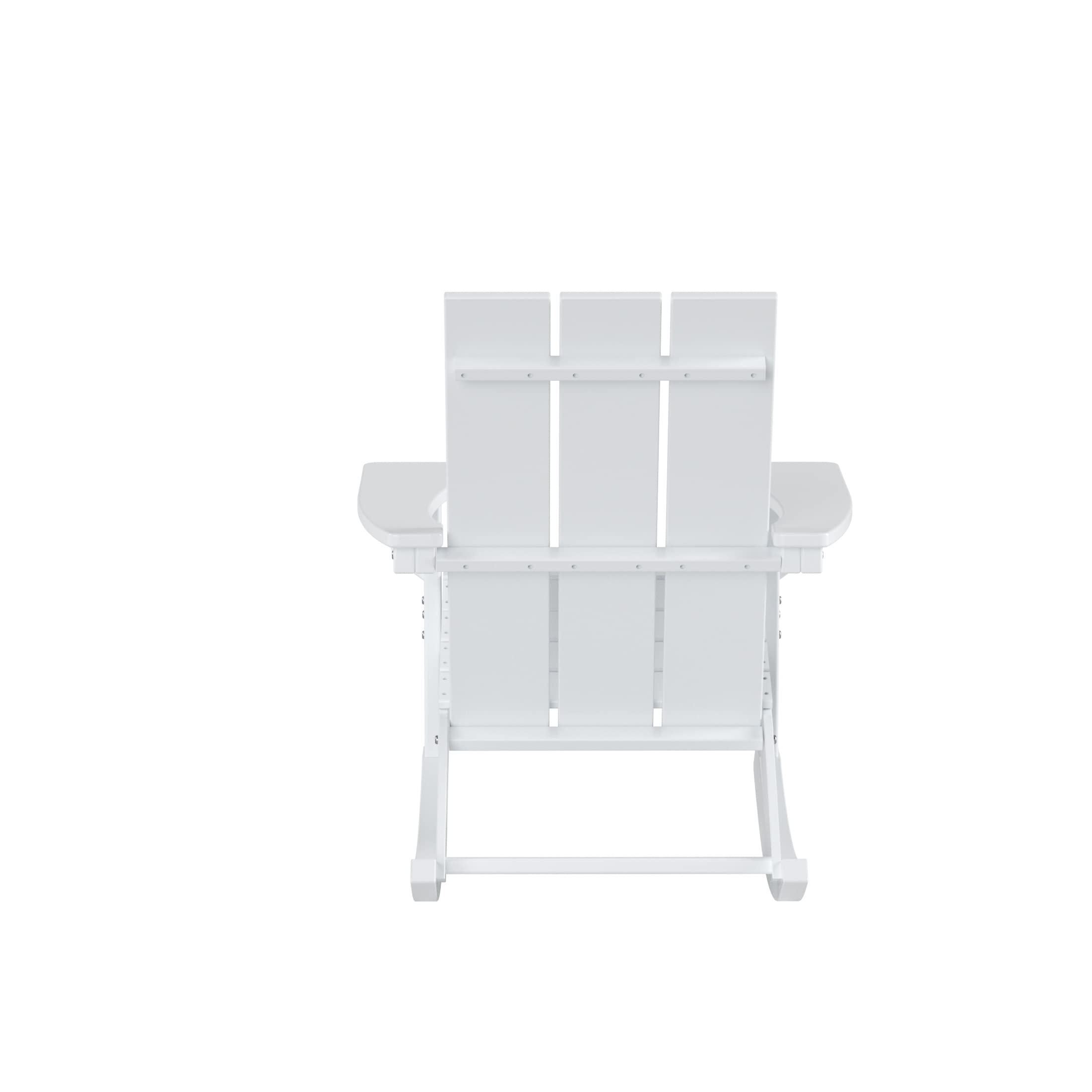 WO Home Furniture 2-Piece Adirondack Rocking Chair Set - All-Weather UV-Resistant White Outdoor Patio Chairs for Garden, Deck, Porch & Backyard Relaxation