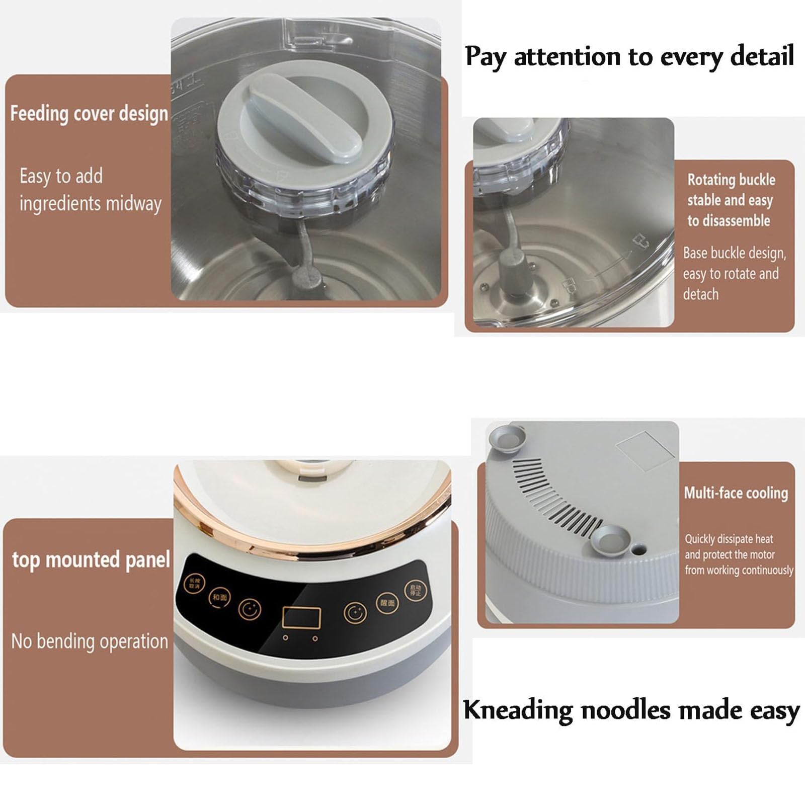 Professional 5L Stainless Steel Dough Kneading Machine with Fermentation Function - Microcomputer Timing & Touch Panel, Split Design Dough Mixer Proofer for Easy Cleaning - Perfect for Home Bakeries, Pizza Shops, and Bread Making Enthusiasts