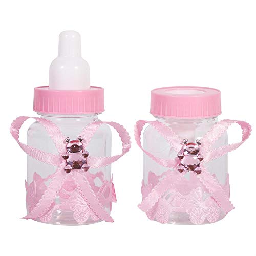 50Pcs Pink & White Candy Bottle Chocolate Bottles - Baby Shower Party Favors, Wedding Decorations, Birthday Gifts & Holiday Treats (2 Colors) - Perfect for Baby Gender Reveals, Bridal Showers & Candy Buffets