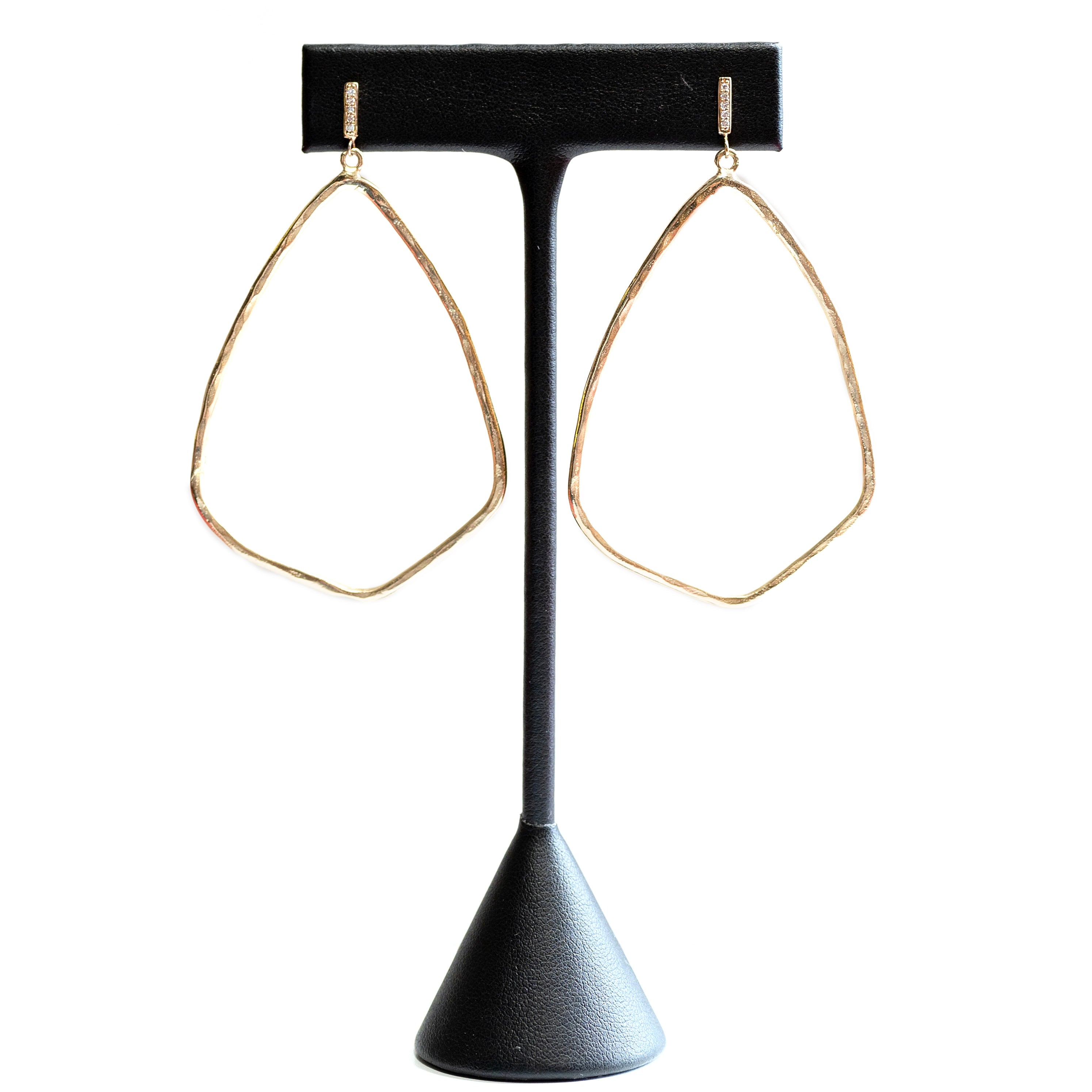 Elegant Ava Geometric Dangle Earrings with Diamond Studs - Perfect for Parties, Weddings & Special Occasions