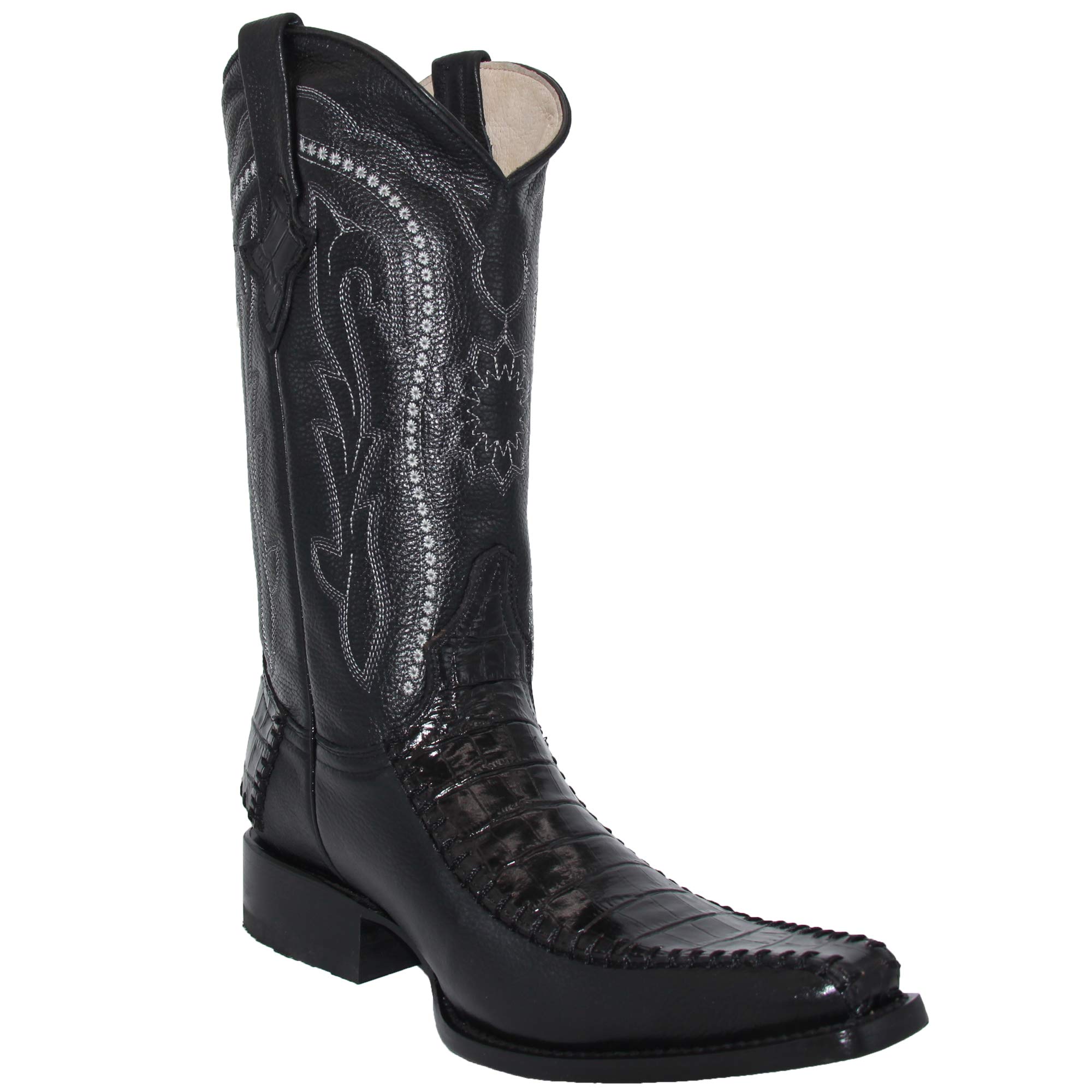 Genuine Cowhide Leather Men's Western Boots - Luxury Crocodile & Alligator Print Cowboy Boots for Riding, Country Style & Fashion Outfits
